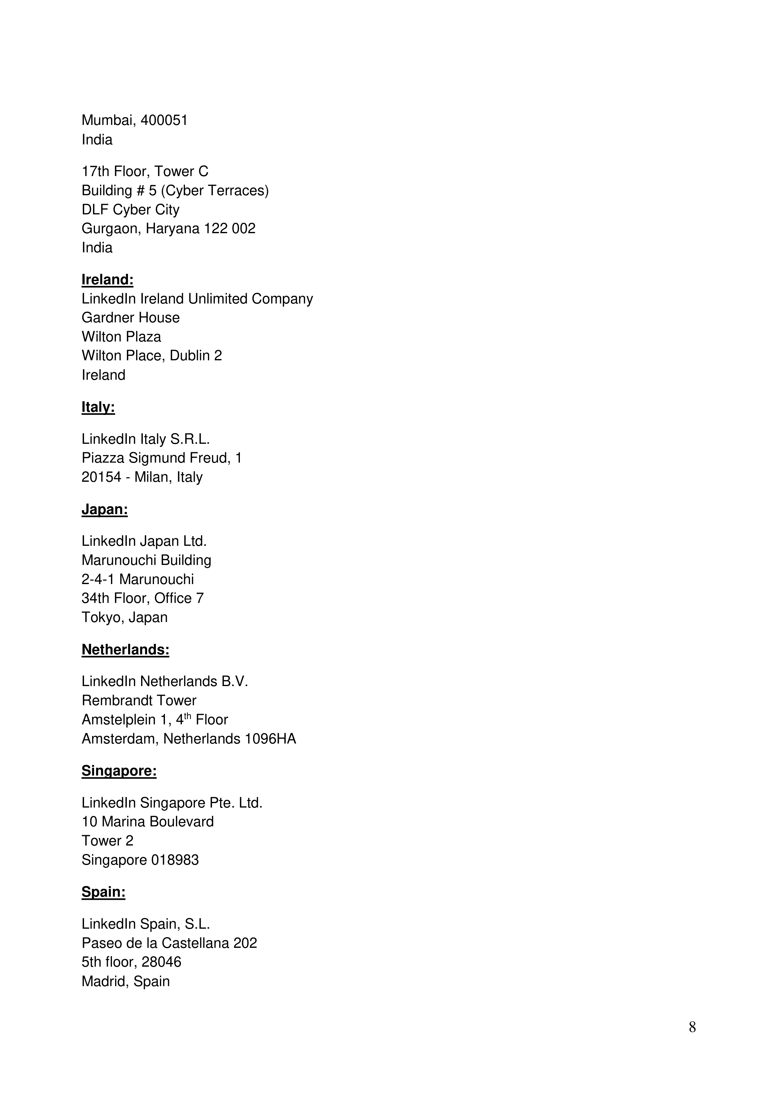 LinkedIn Global Candidate Privacy Notice — page 8