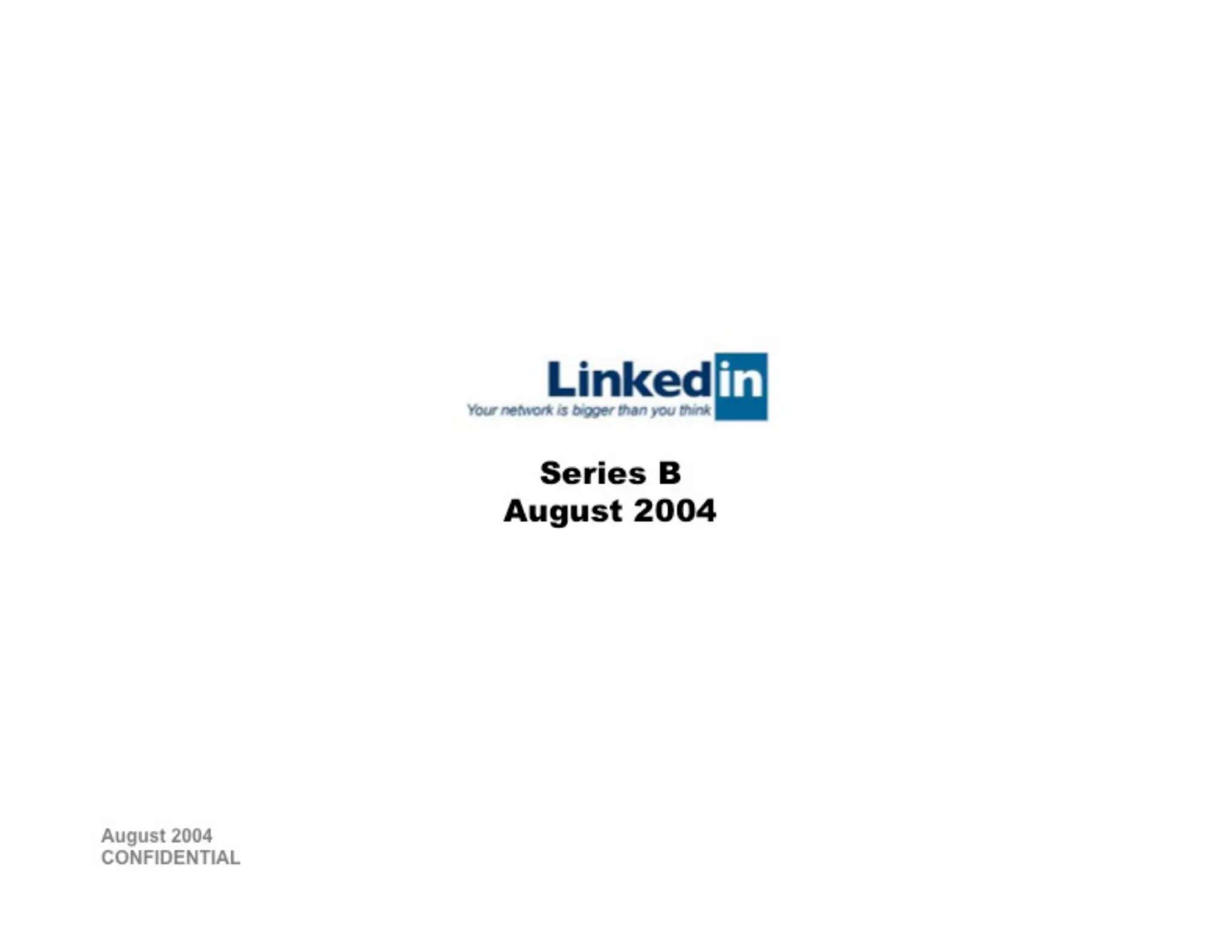 LinkedIn Series B Pitch Deck — page 1