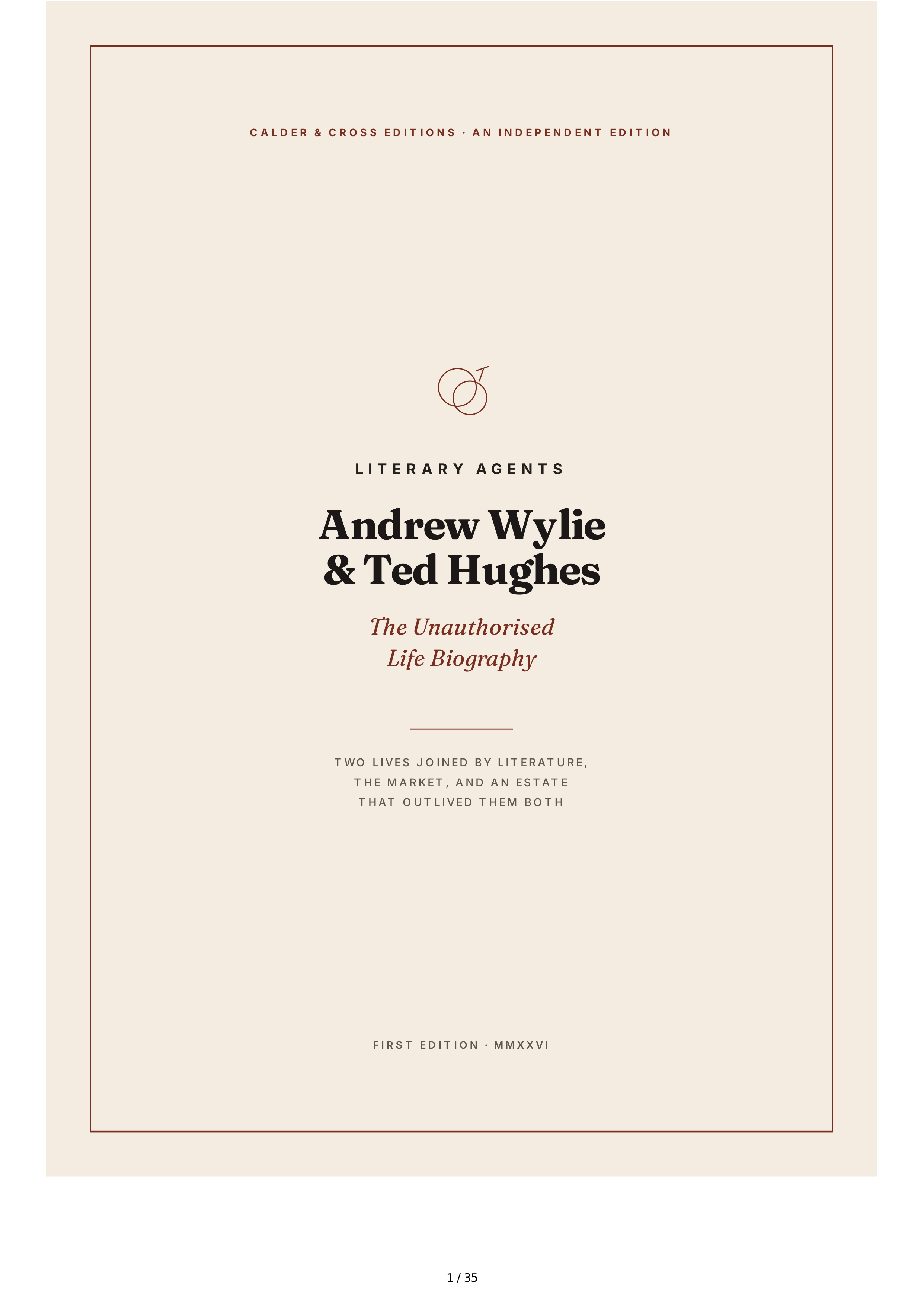 Literary Agents Andrew Wylie Ted Hughes The Unauthorised Life Biography — page 1
