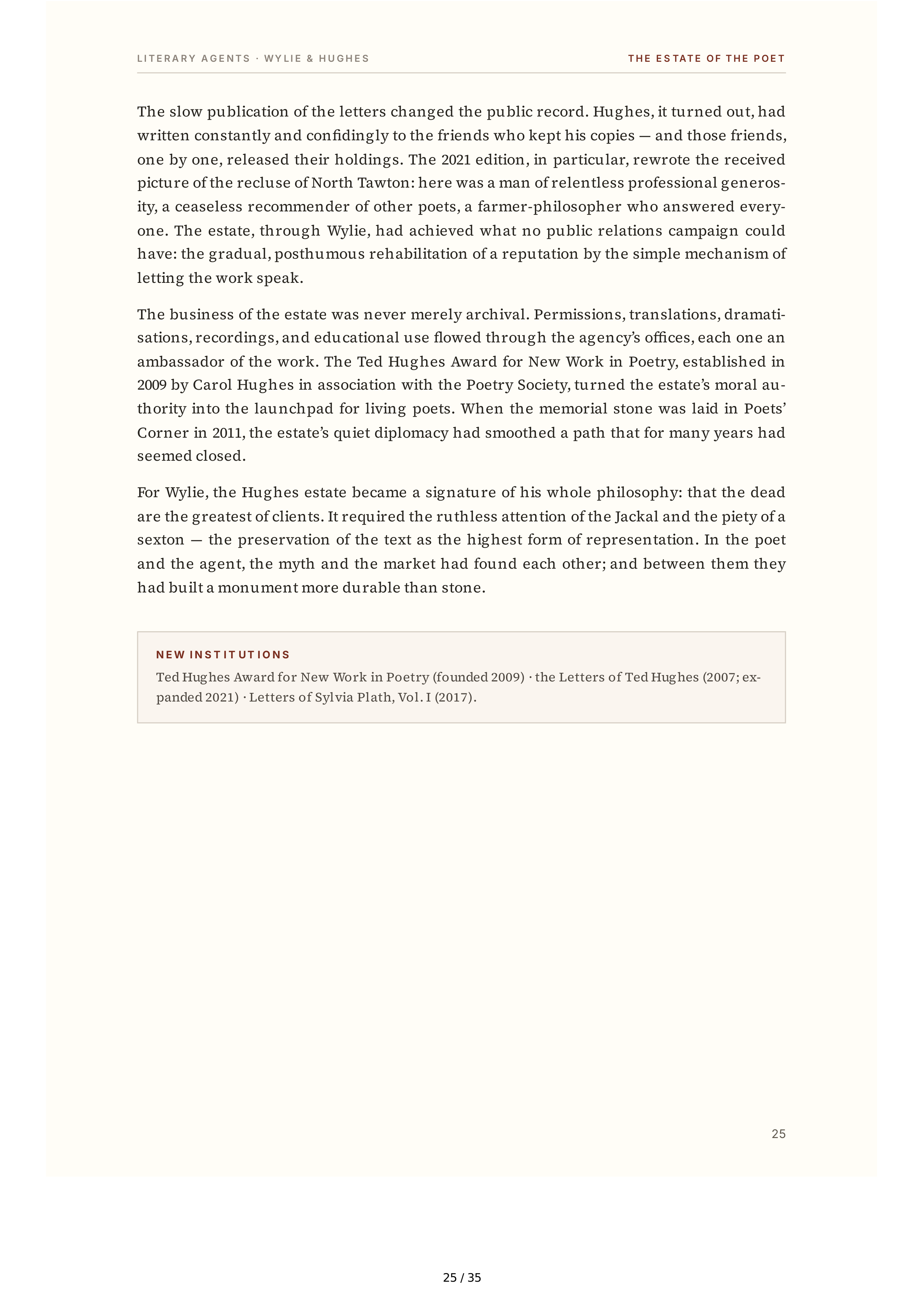Literary Agents Andrew Wylie Ted Hughes The Unauthorised Life Biography — page 25