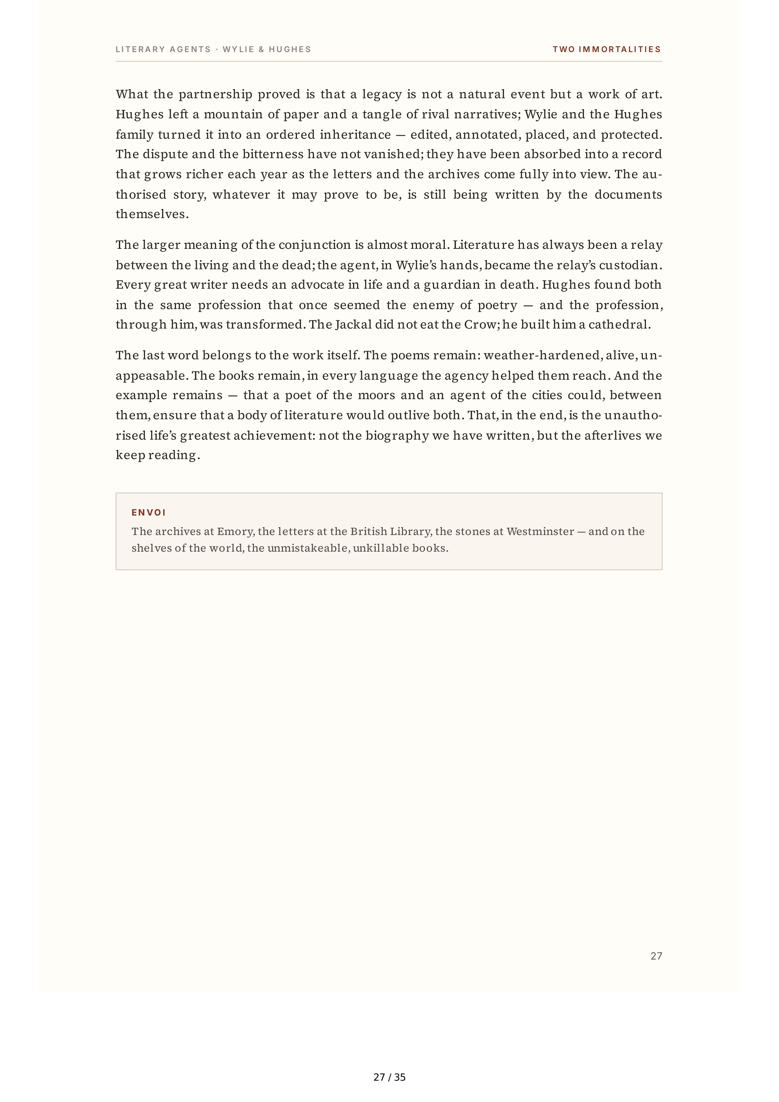 Literary Agents Andrew Wylie Ted Hughes The Unauthorised Life Biography — page 27