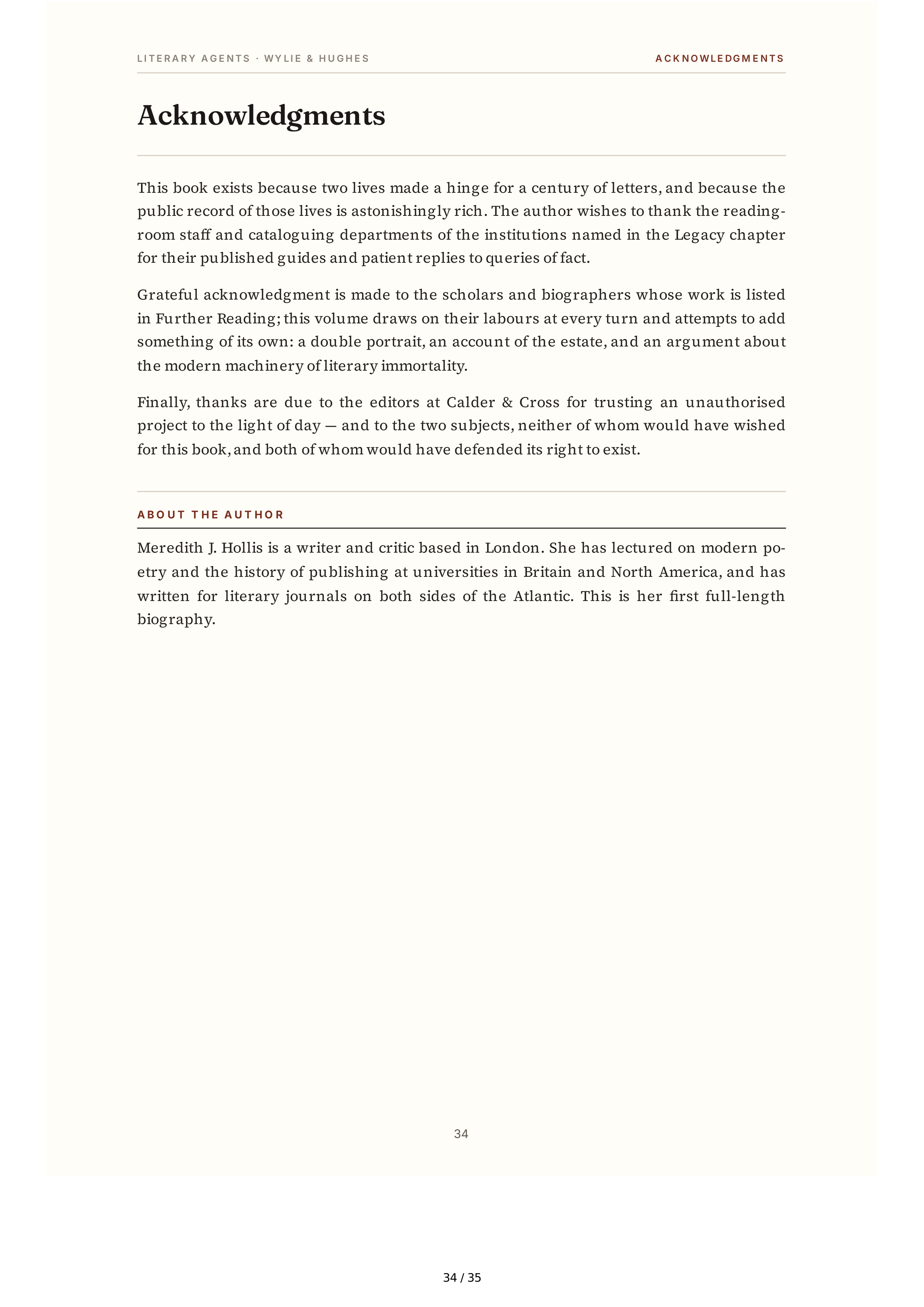 Literary Agents Andrew Wylie Ted Hughes The Unauthorised Life Biography — page 34