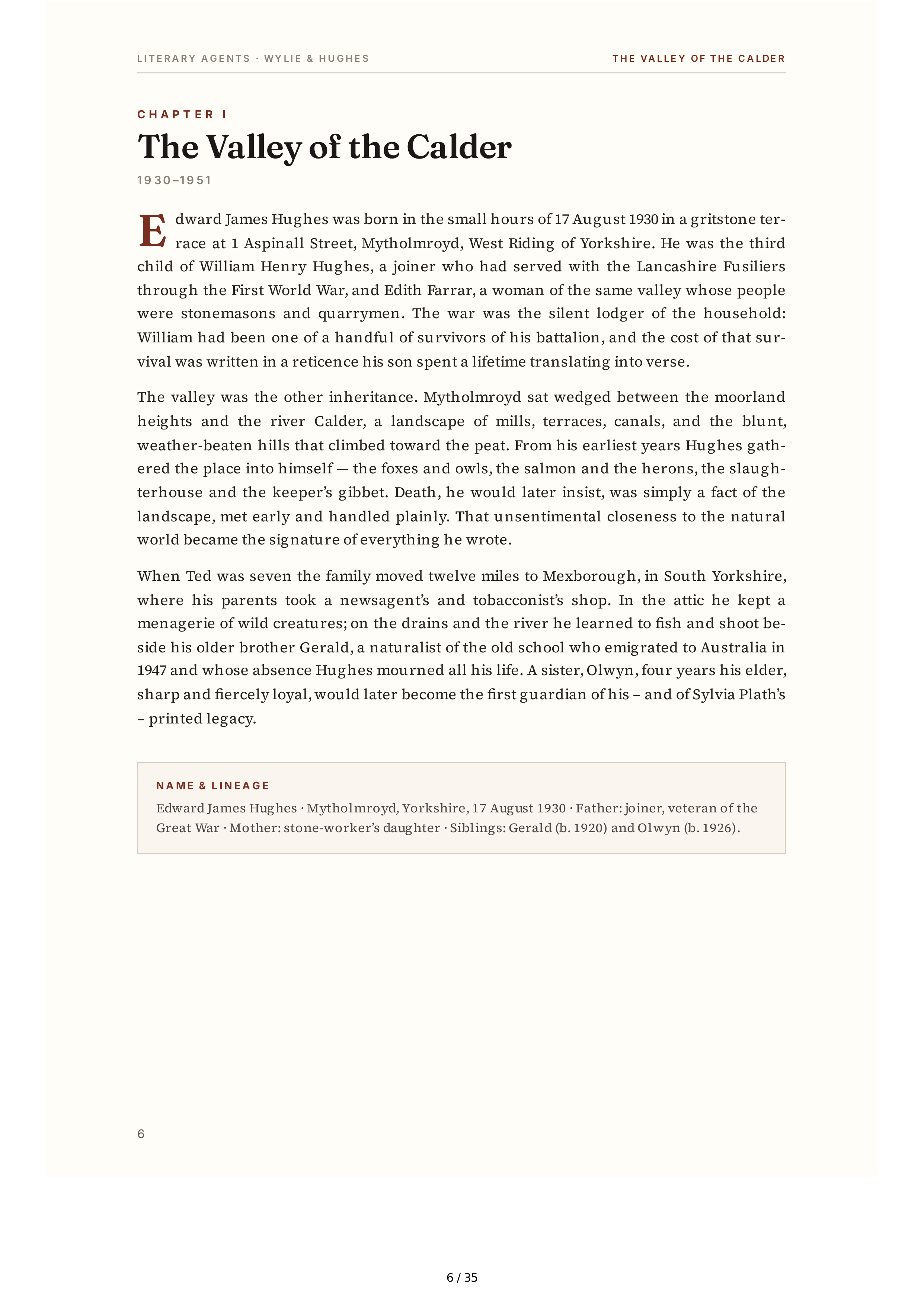Literary Agents Andrew Wylie Ted Hughes The Unauthorised Life Biography — page 6