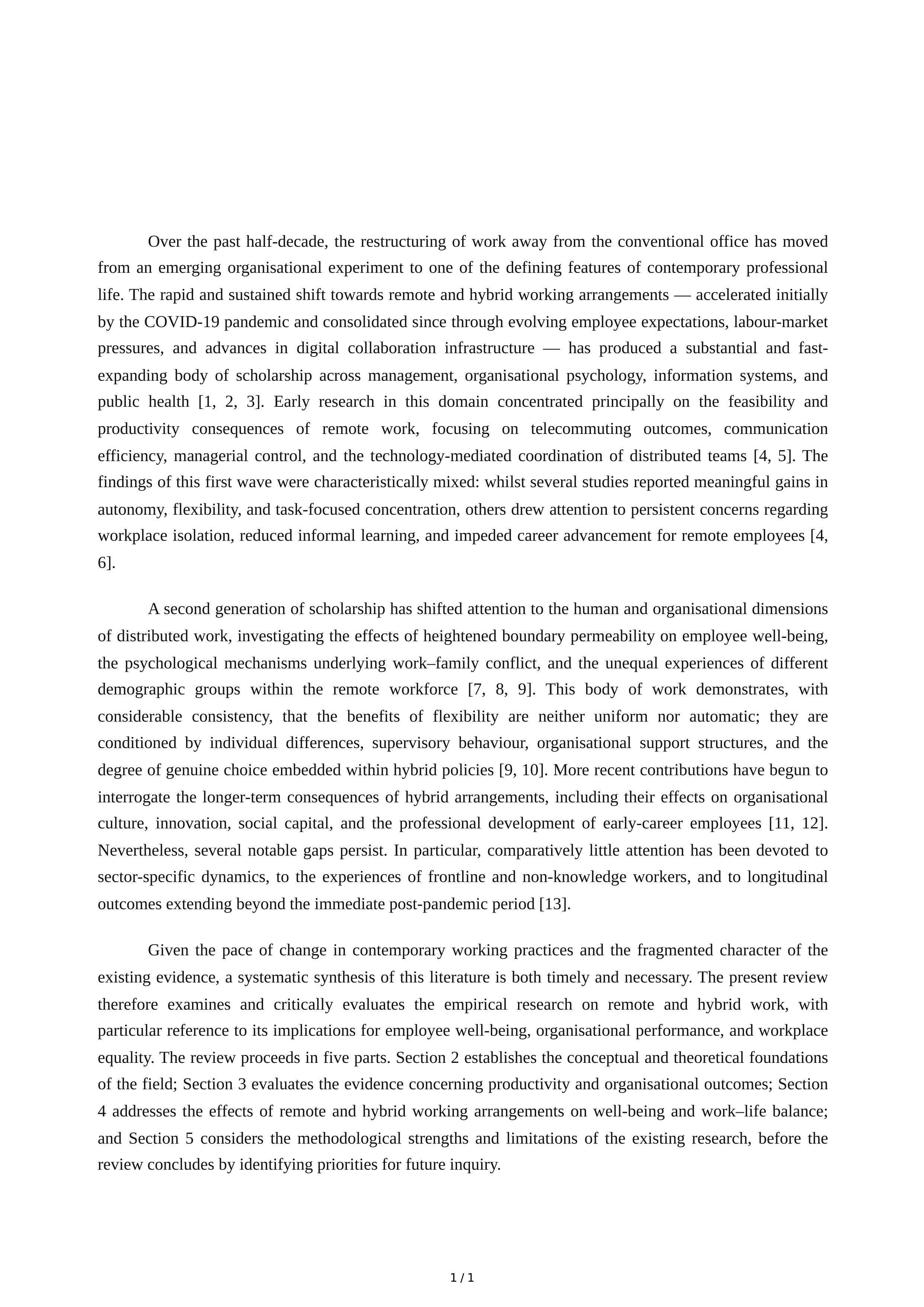 Literature Review Introduction Paragraph — page 1