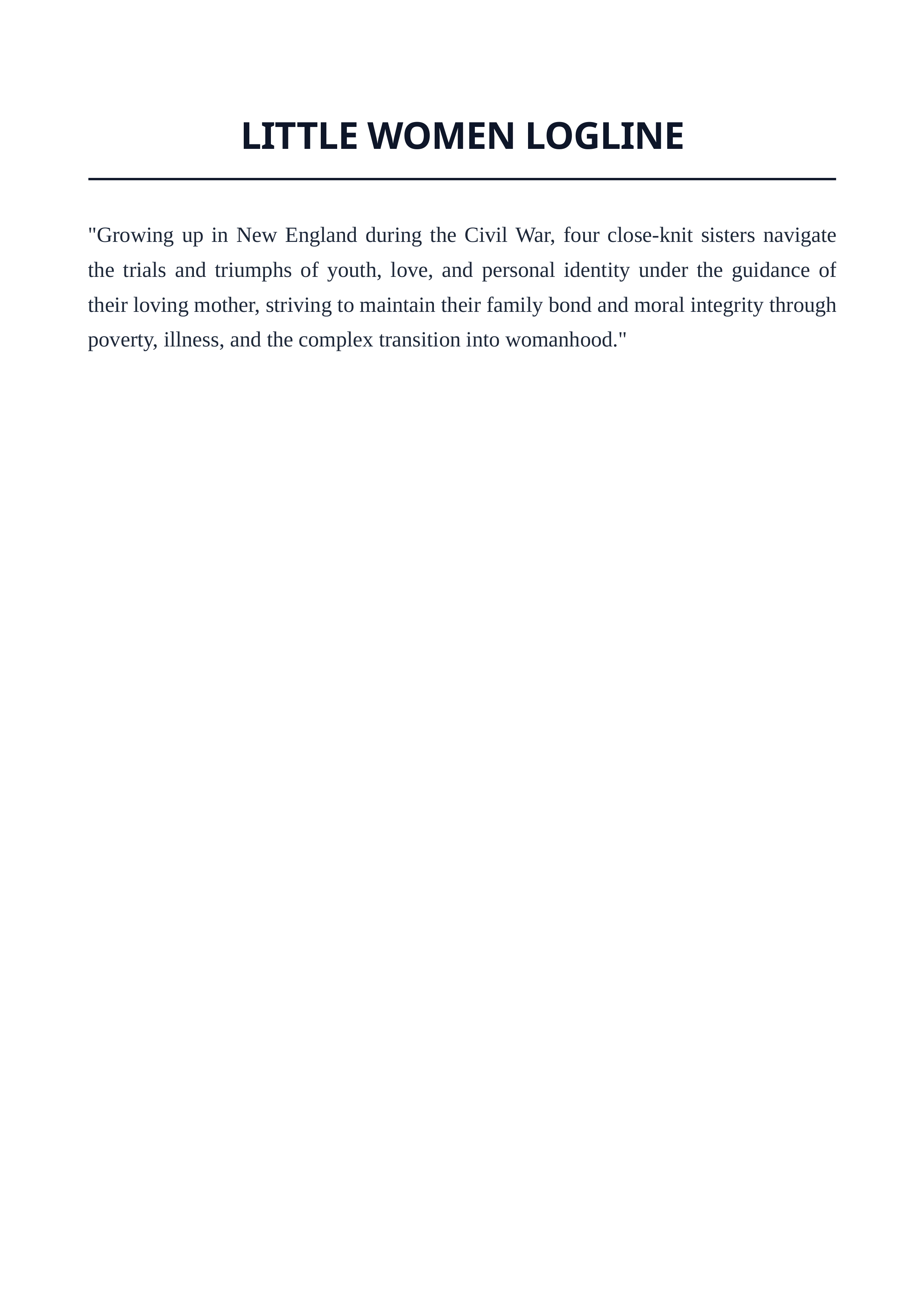 Little Women Logline — page 1