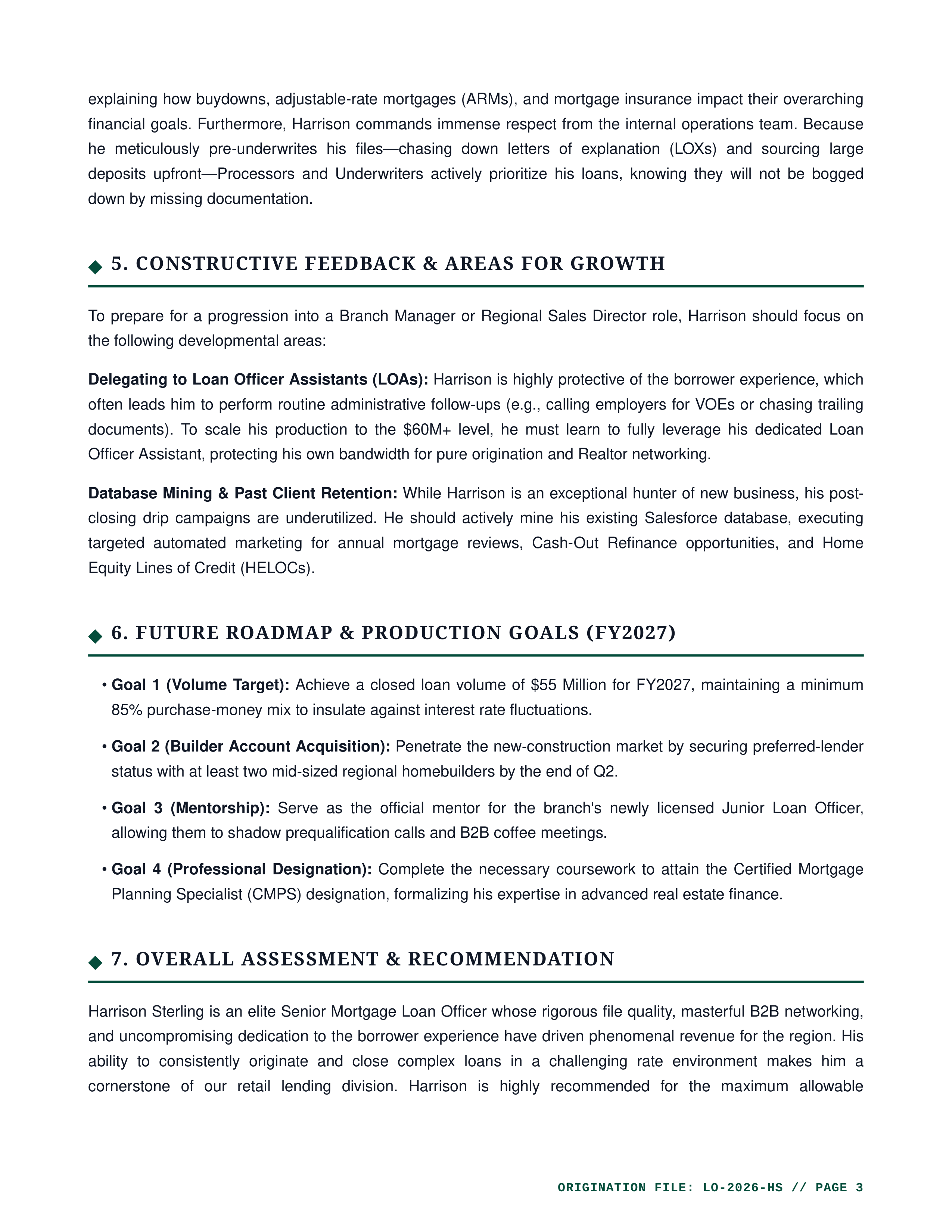 Loan Officer Performance Review — page 3