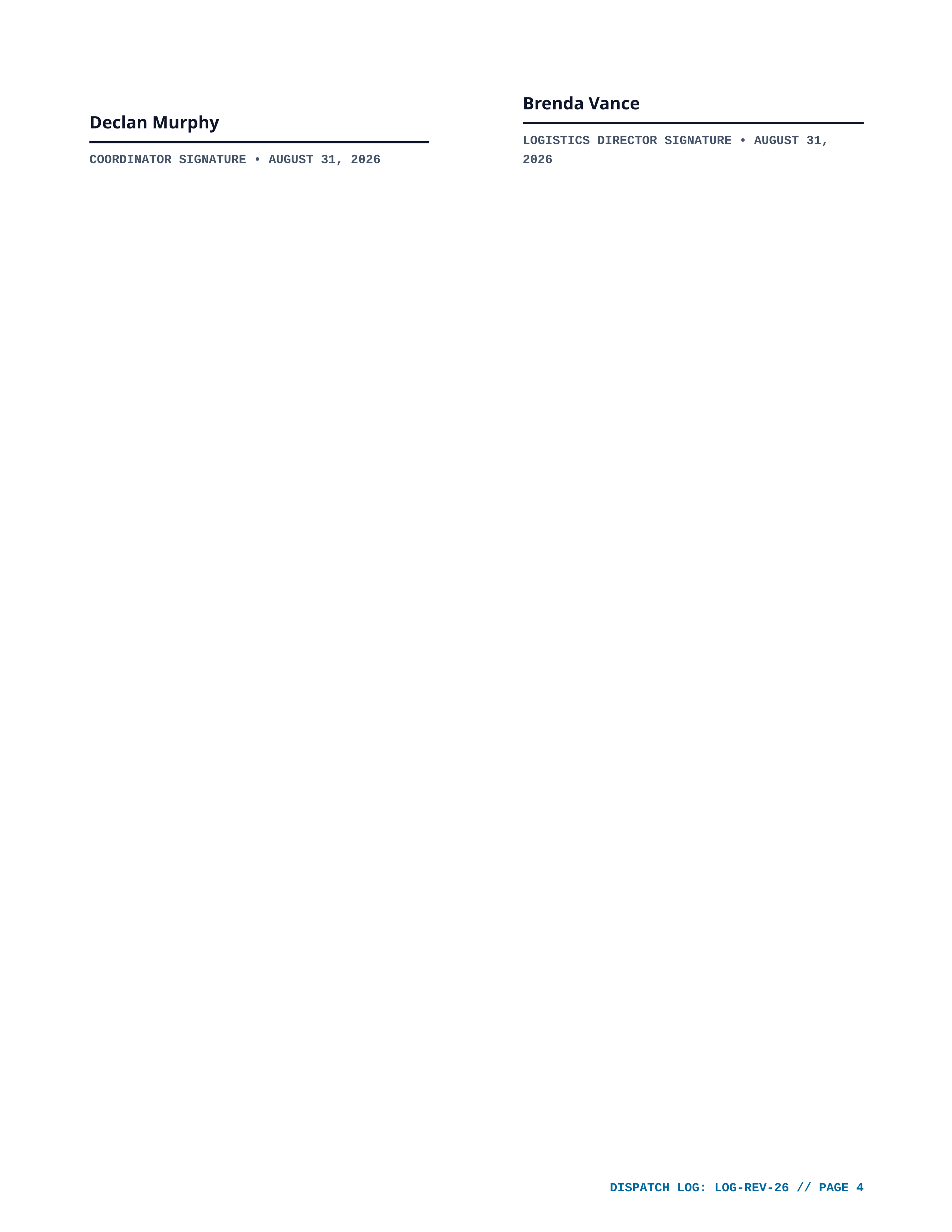 Logistics Coordinator Performance Review — page 4