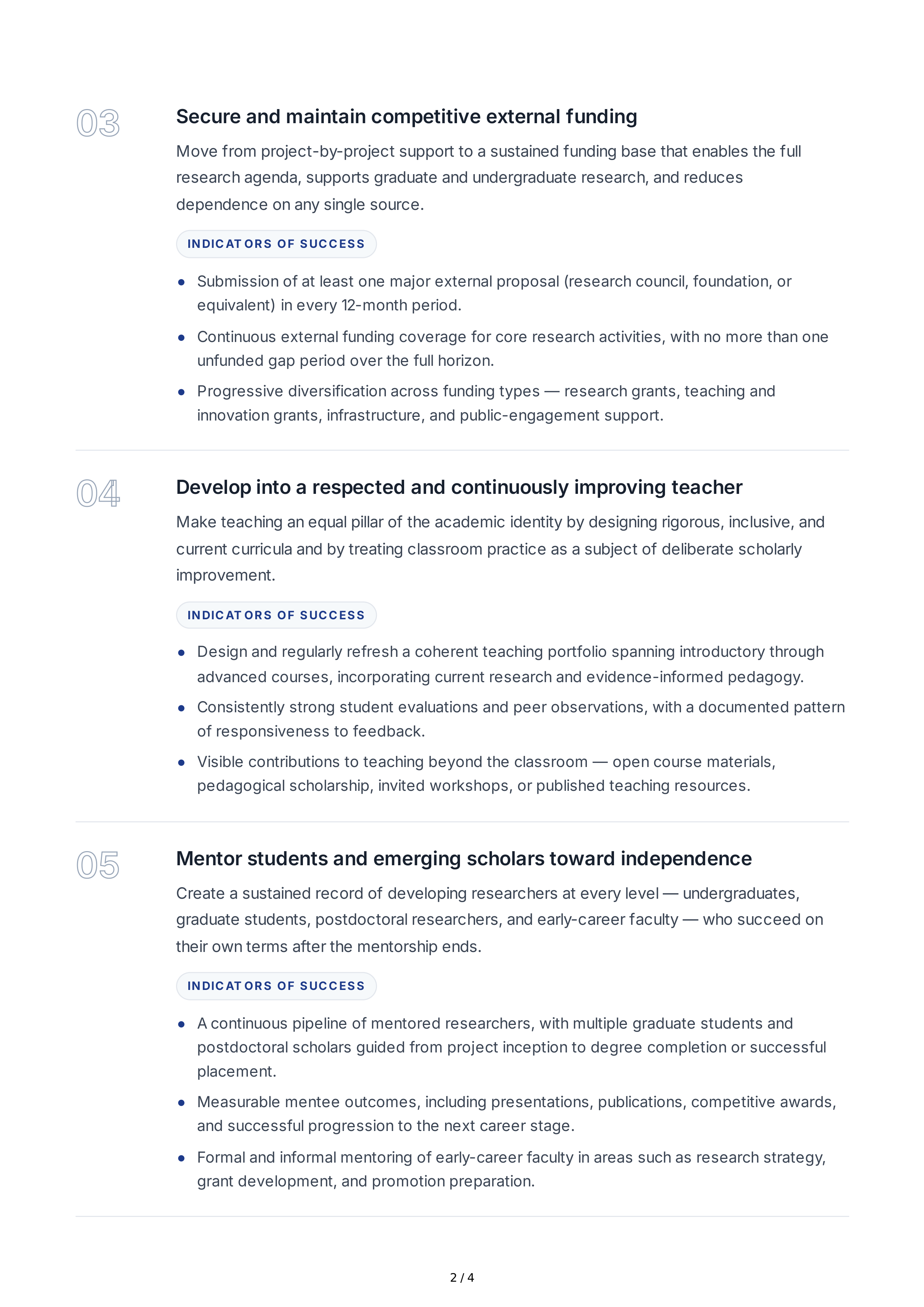 Long-Term Academic Career Goals — page 2