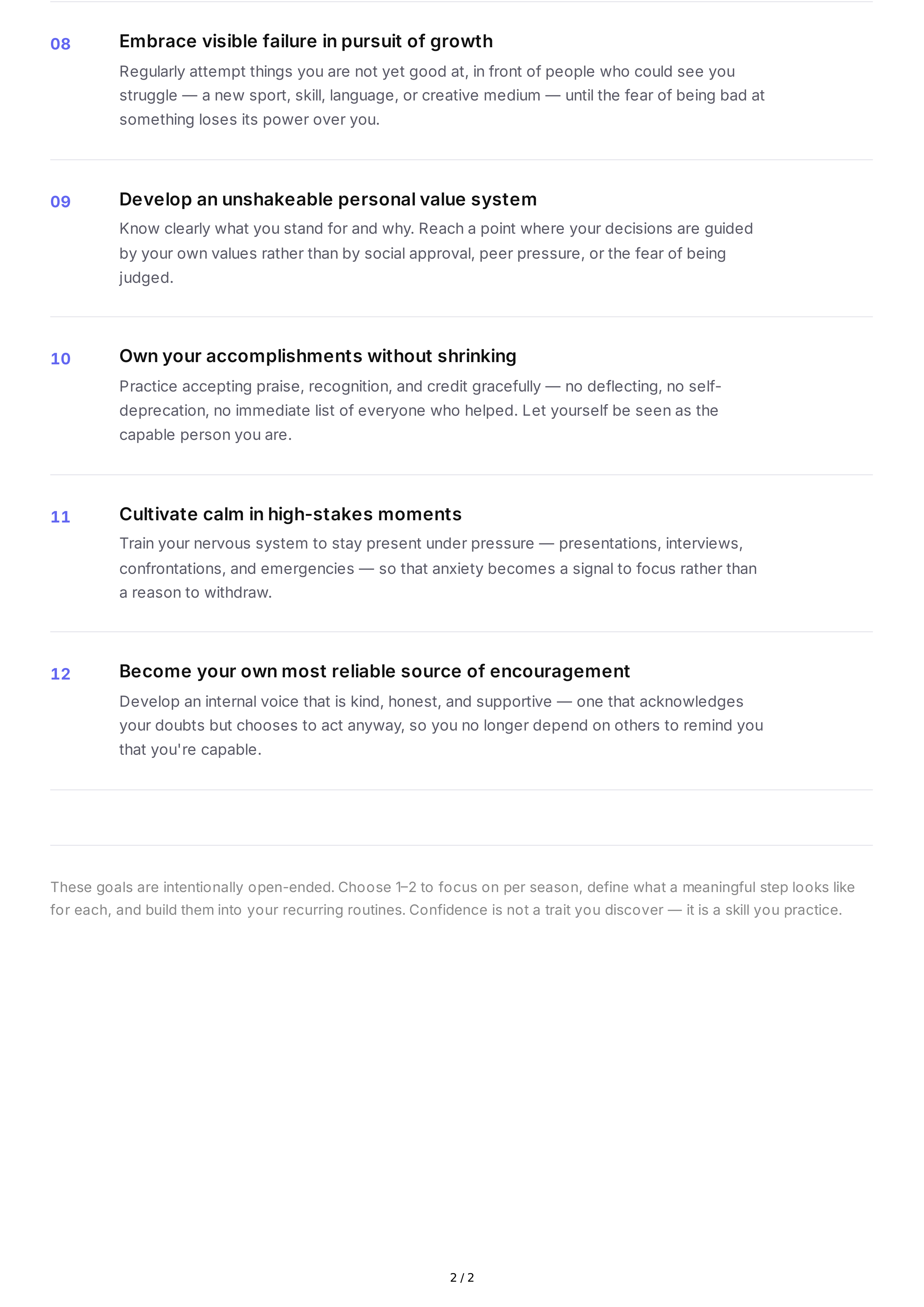 Long-Term Confidence Goals — page 2