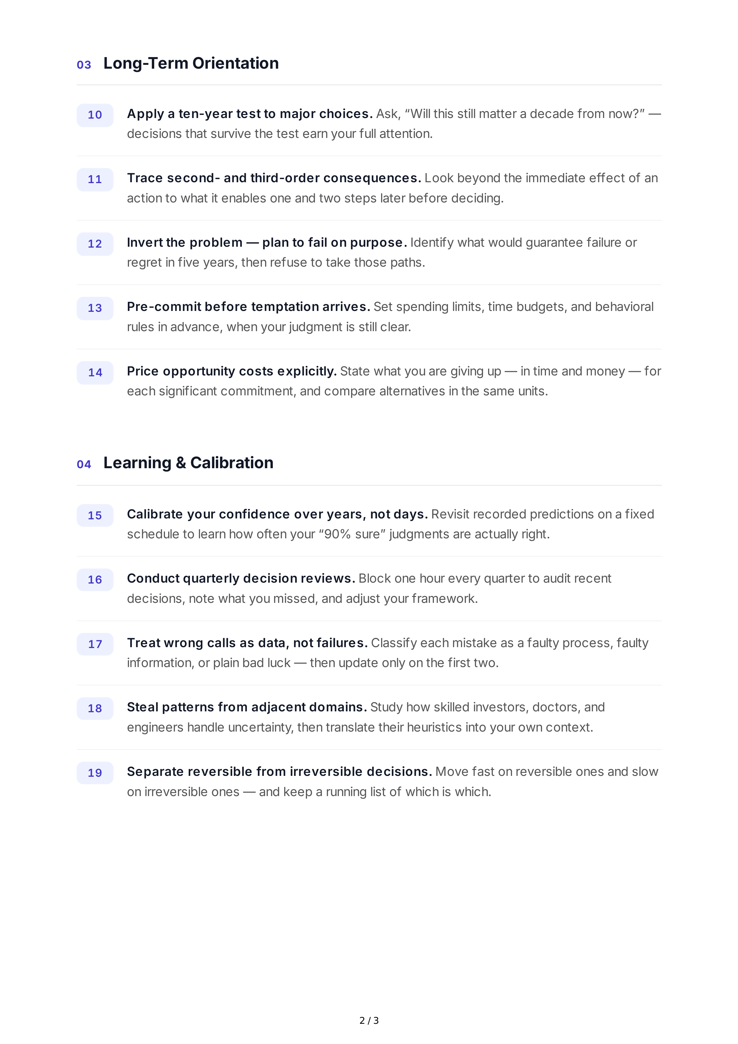 Long-Term Decision-Making Goals — page 2