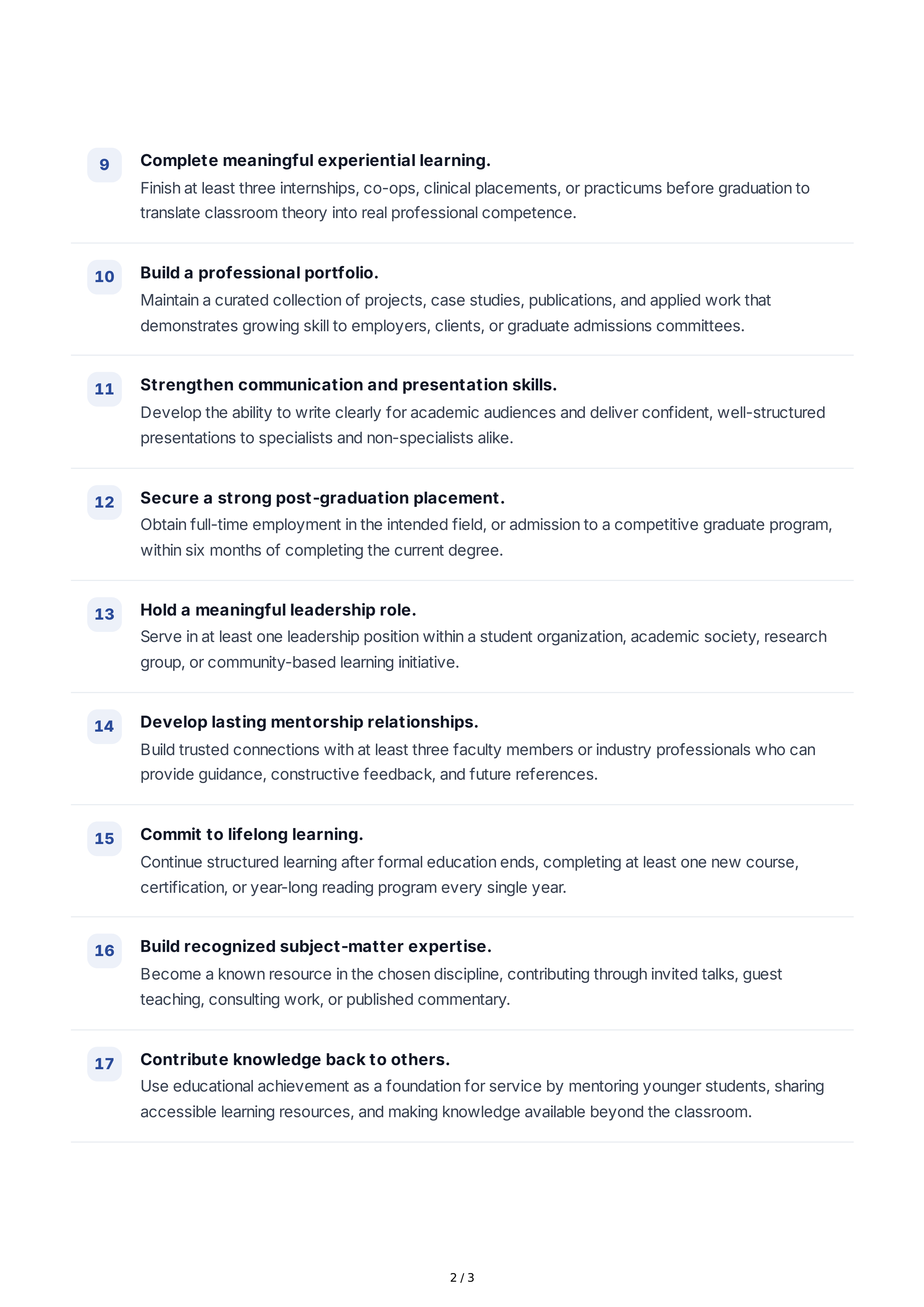 Long-Term Educational Goals — page 2