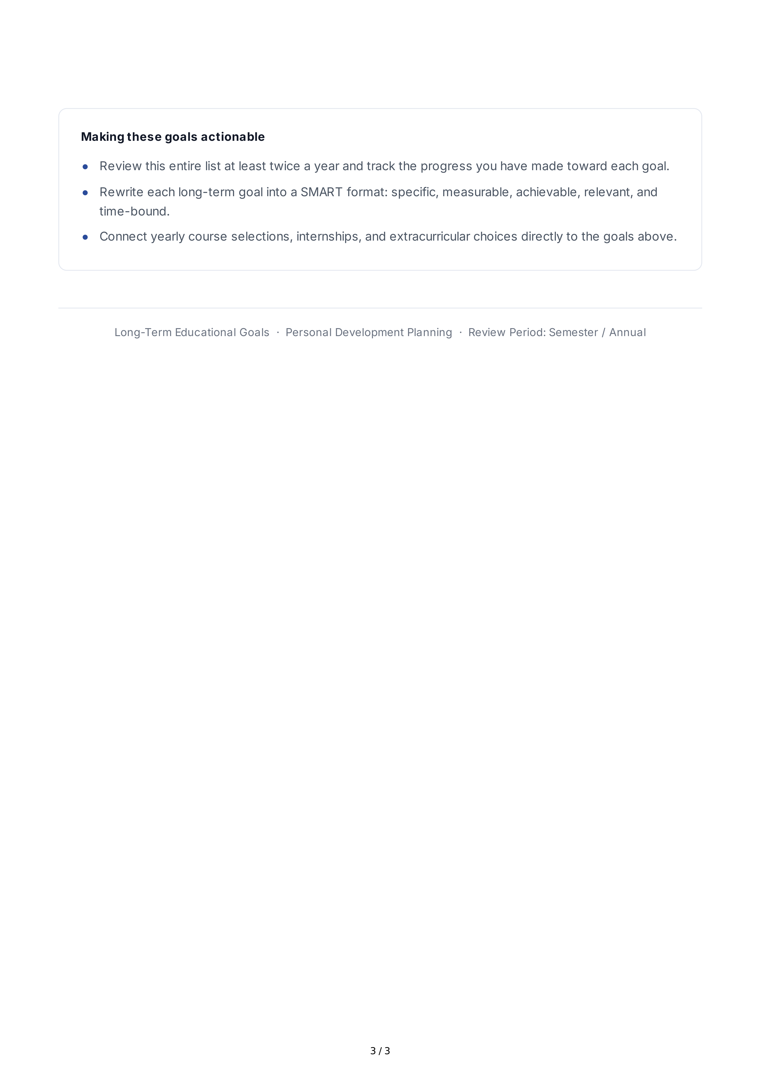 Long-Term Educational Goals — page 3