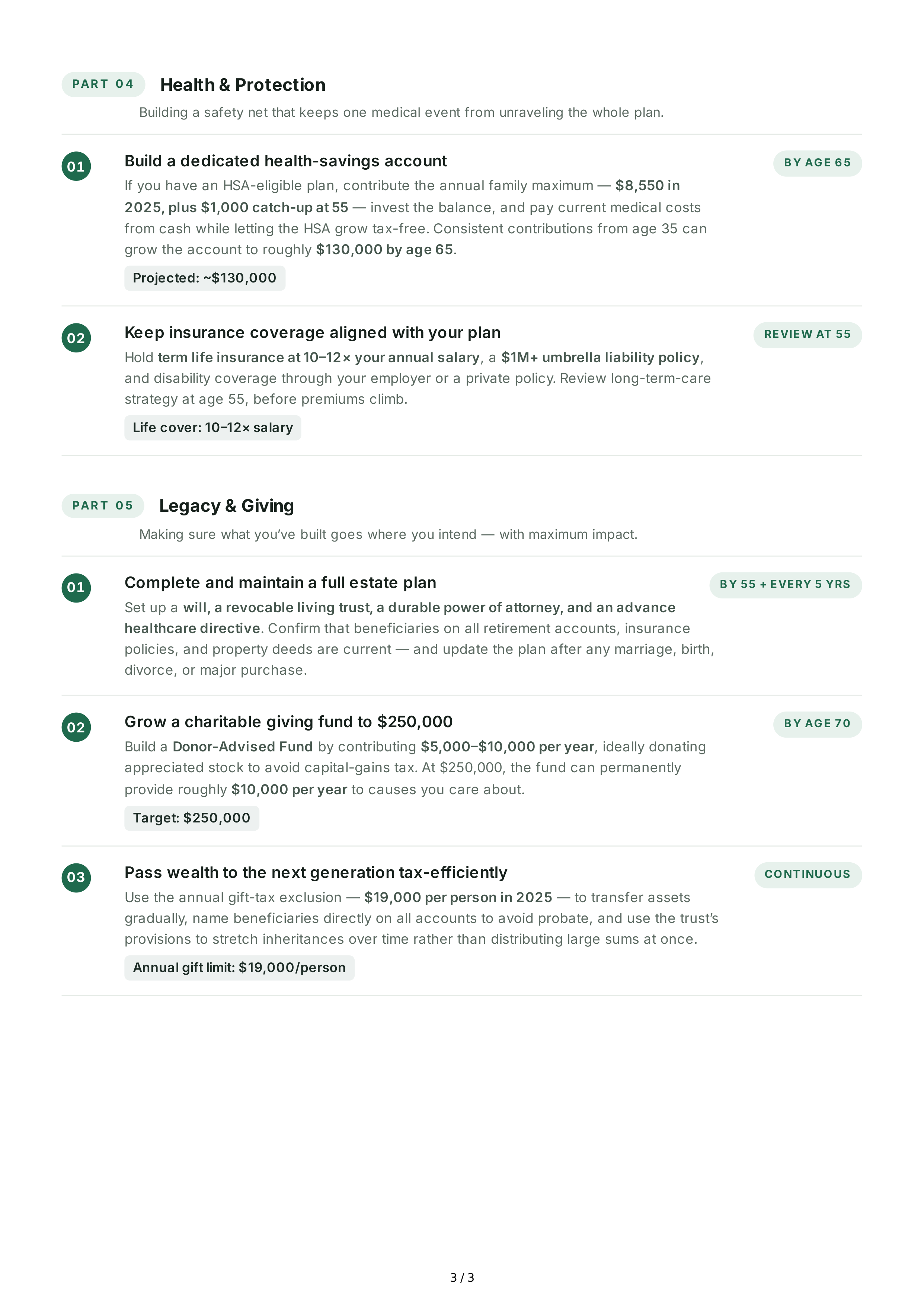 Long-Term Financial Goals — page 3