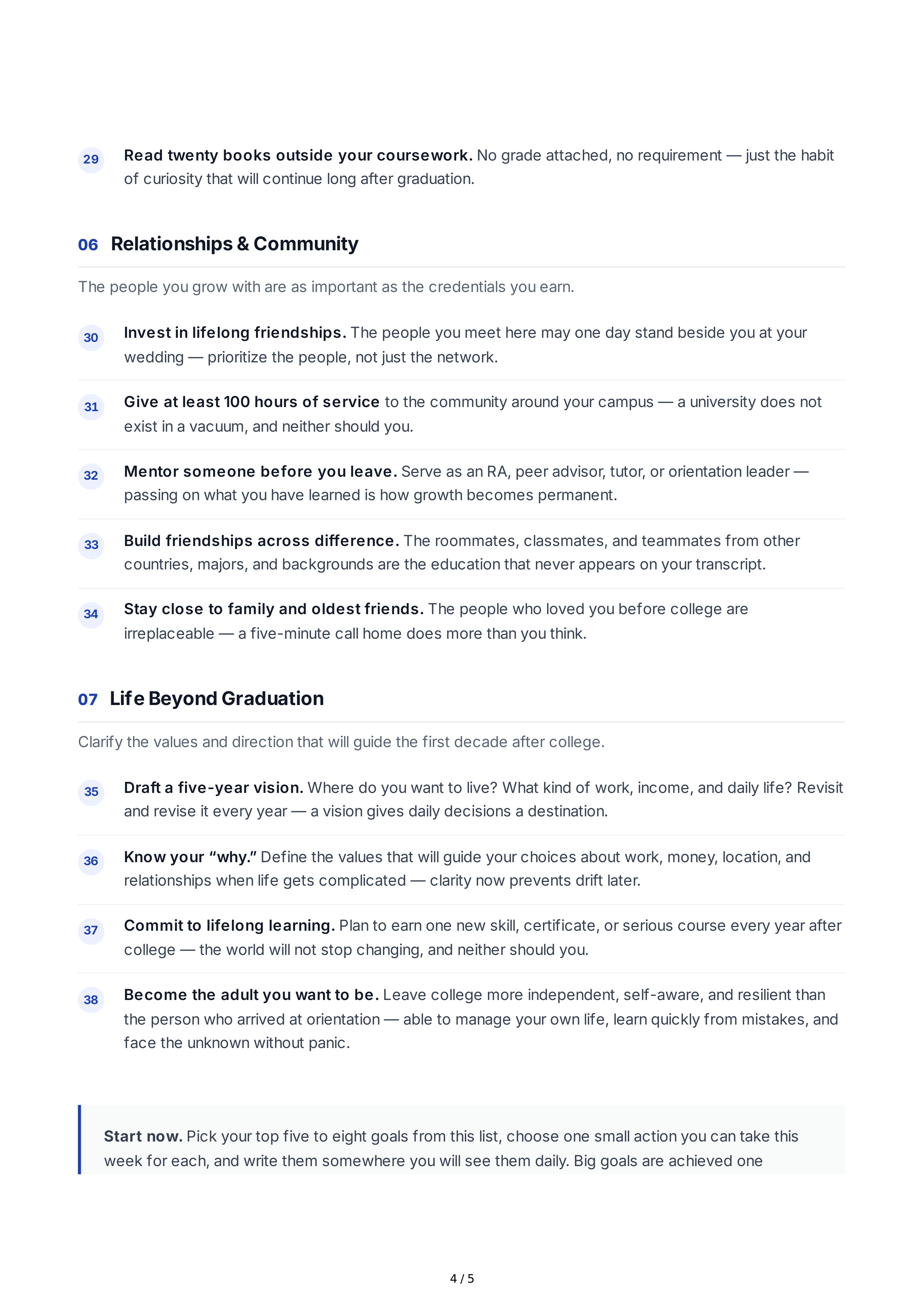 Long-Term Goals for College Students — page 4