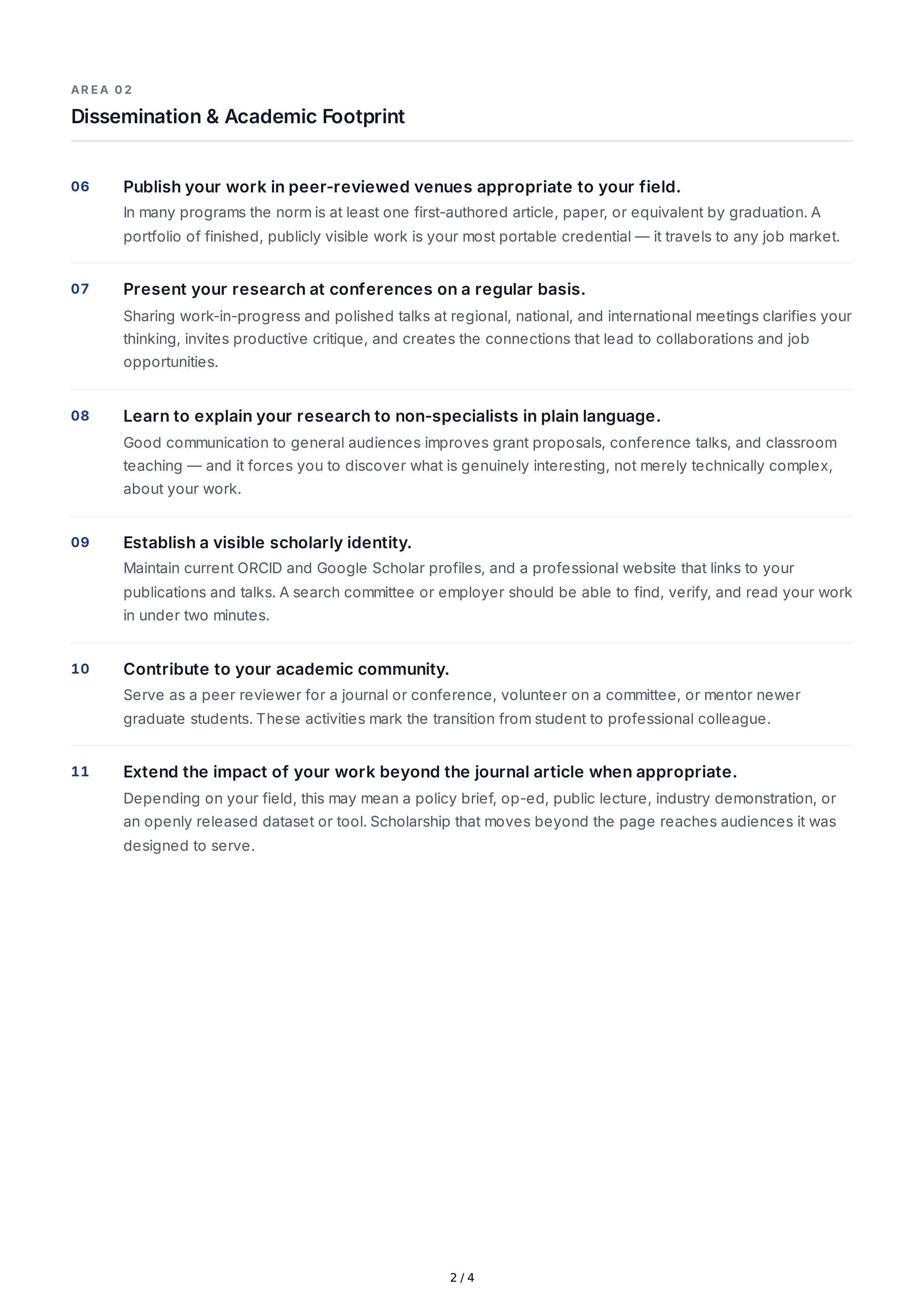 Long-Term Goals for Graduate Students — page 2