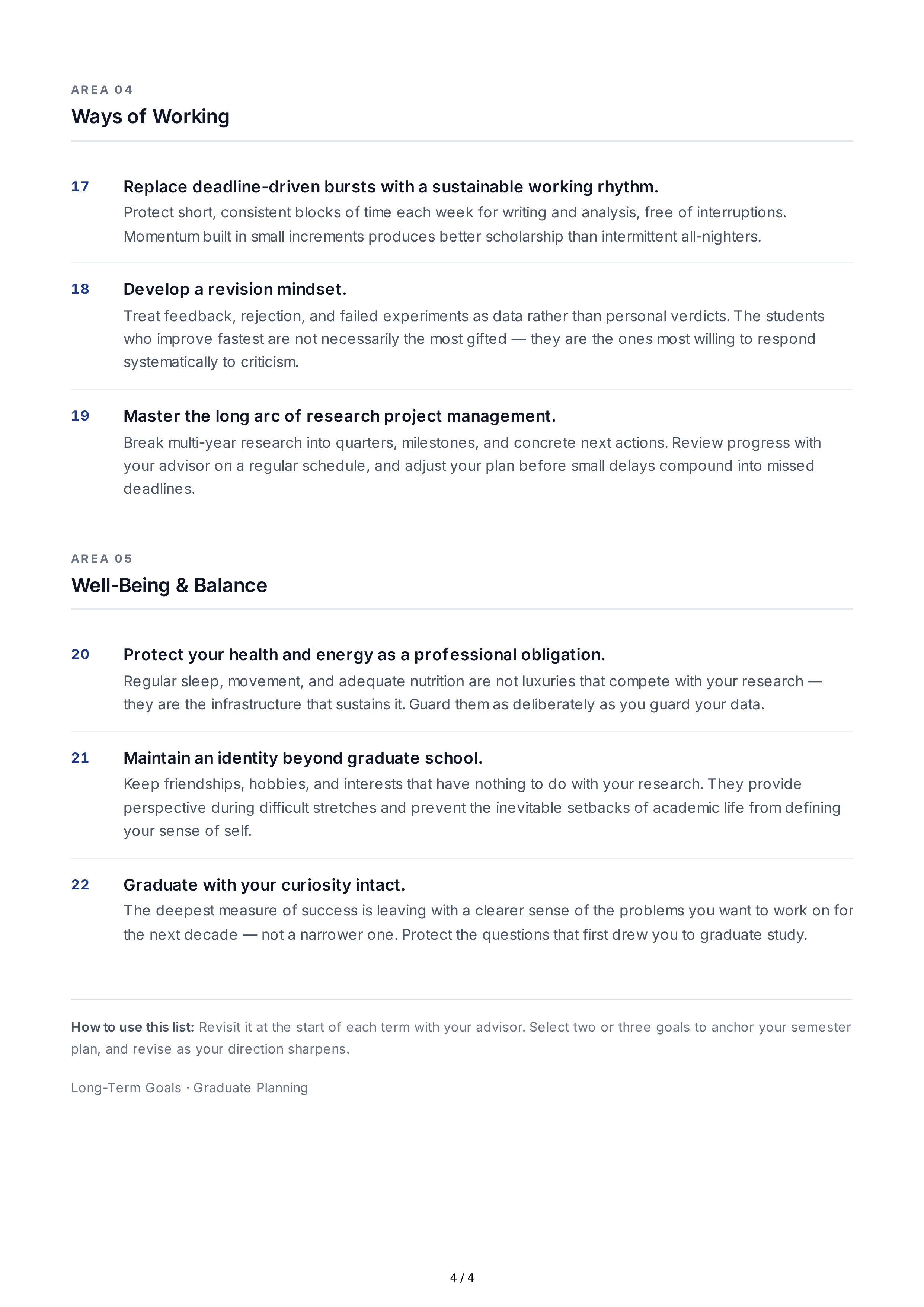 Long-Term Goals for Graduate Students — page 4
