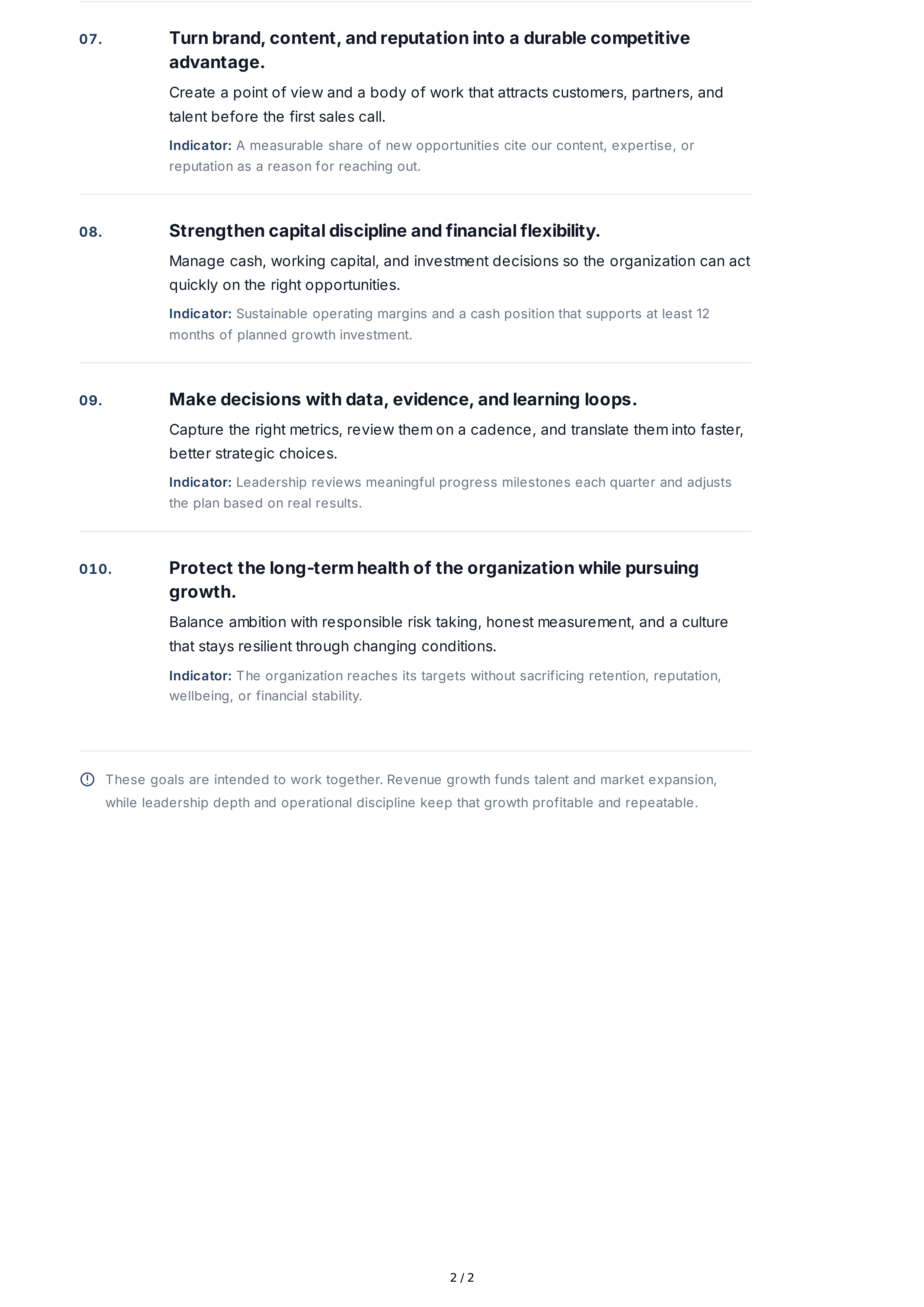 Long-Term Growth Goals — page 2