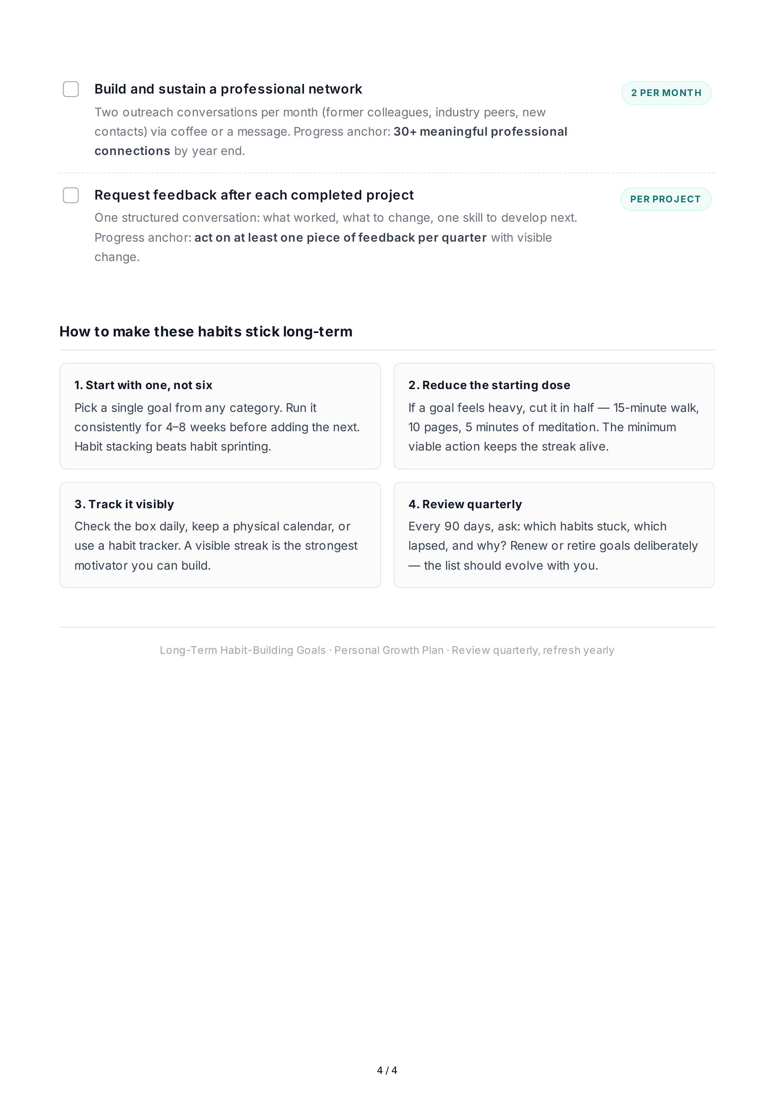 Long-Term Habit-Building Goals — page 4