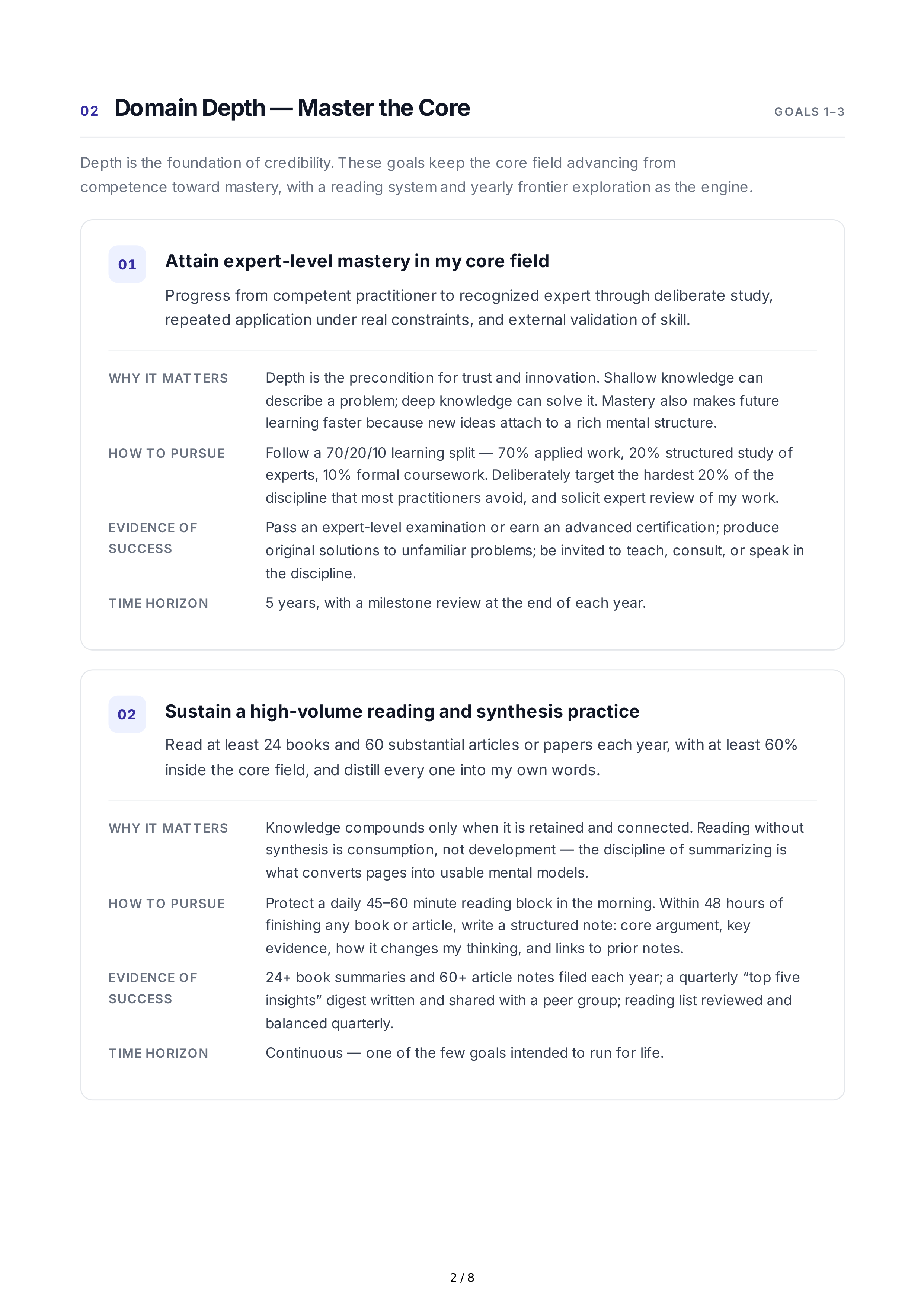 Long-Term Knowledge Development Goals — page 2