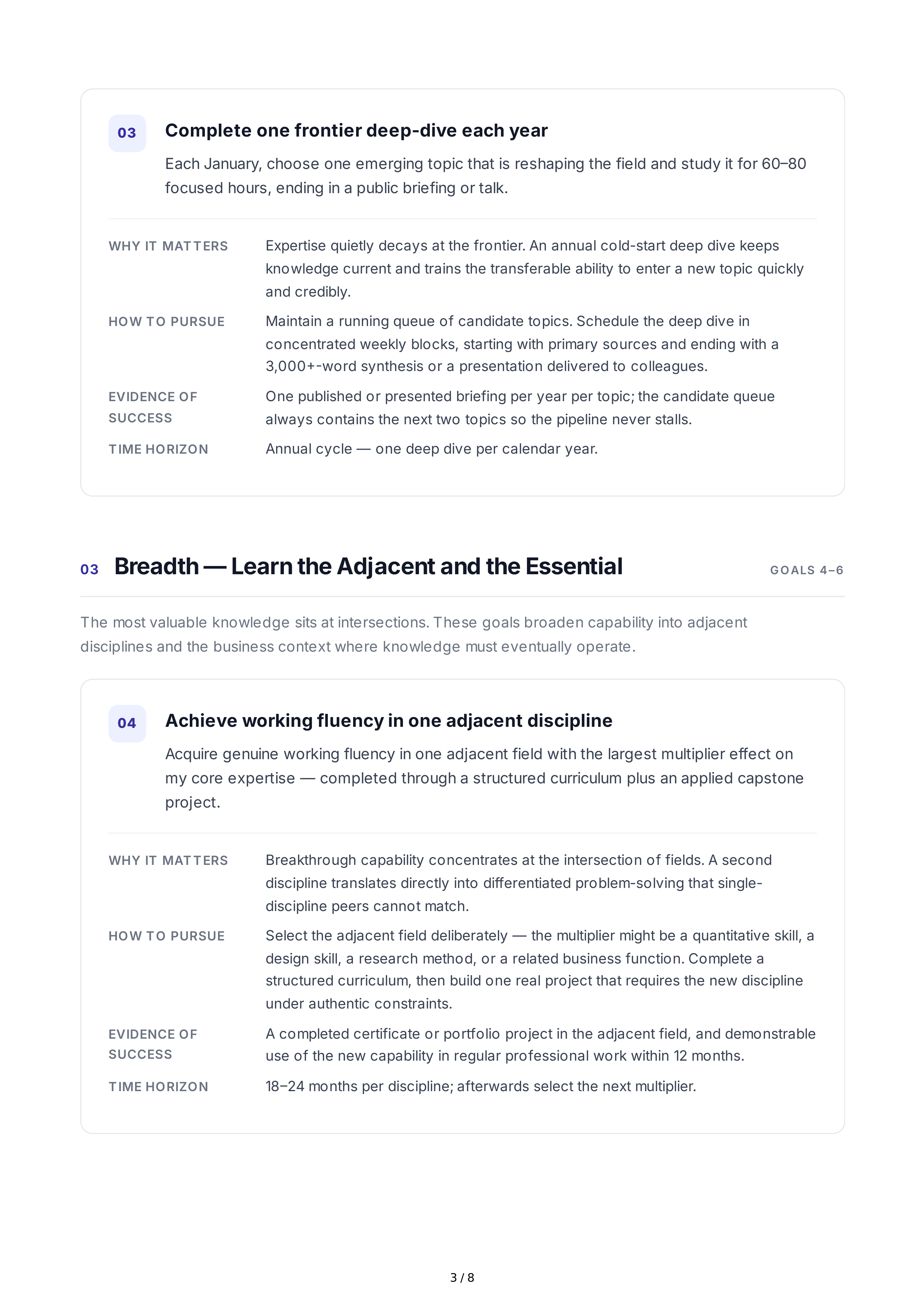 Long-Term Knowledge Development Goals — page 3