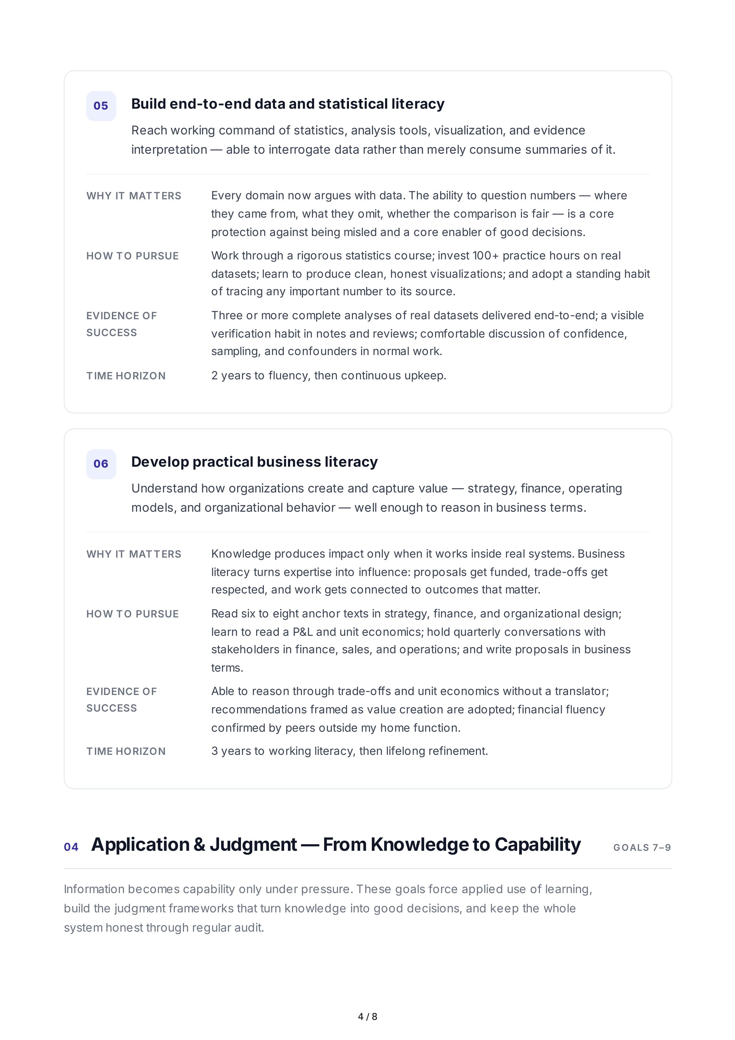 Long-Term Knowledge Development Goals — page 4