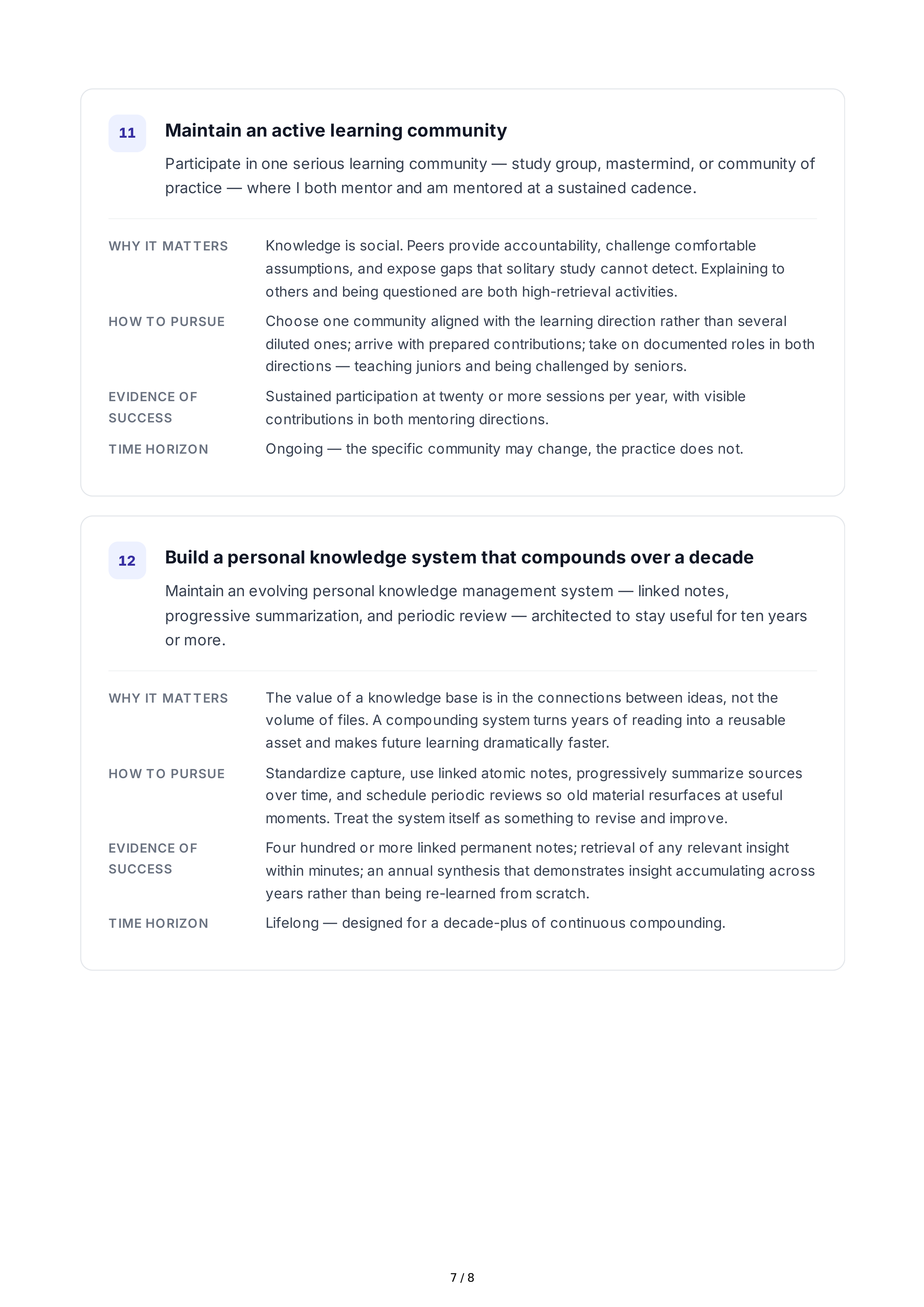 Long-Term Knowledge Development Goals — page 7