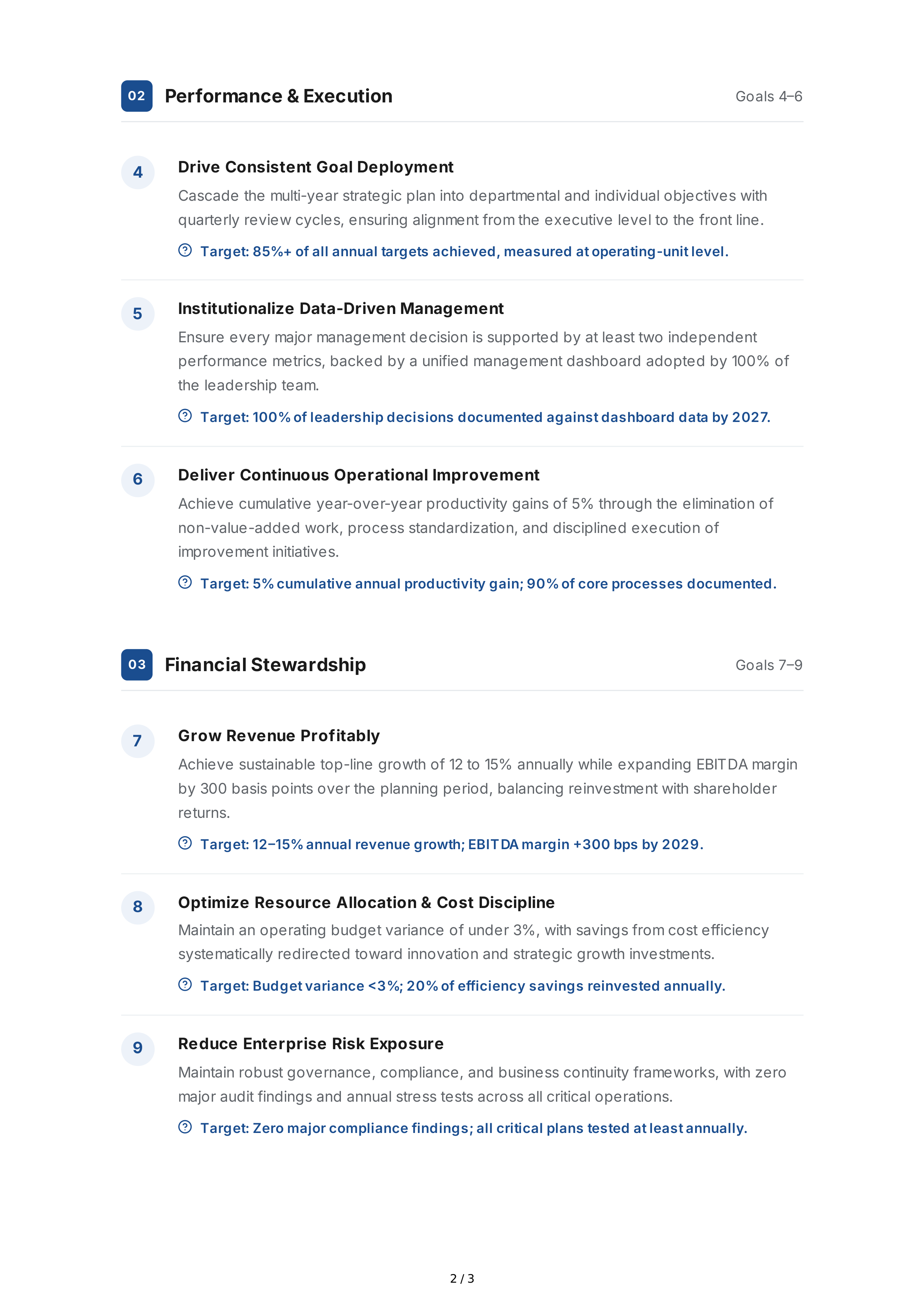 Long-Term Management Goals — page 2