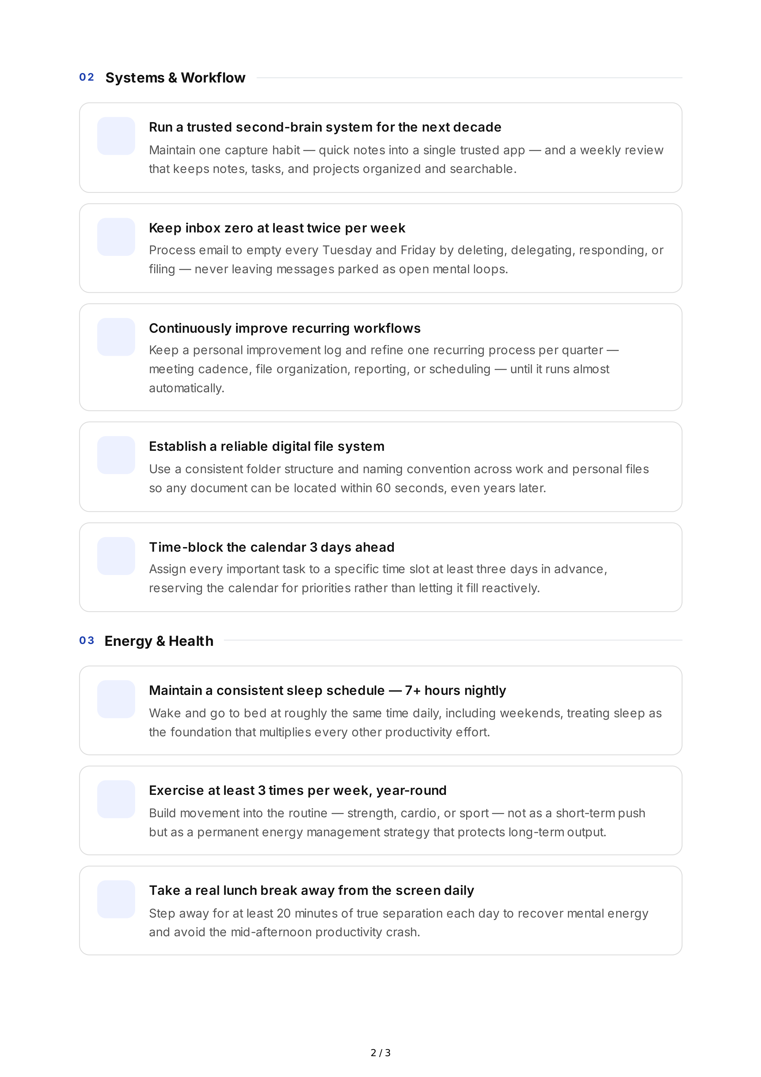 Long-Term Productivity Goals — page 2
