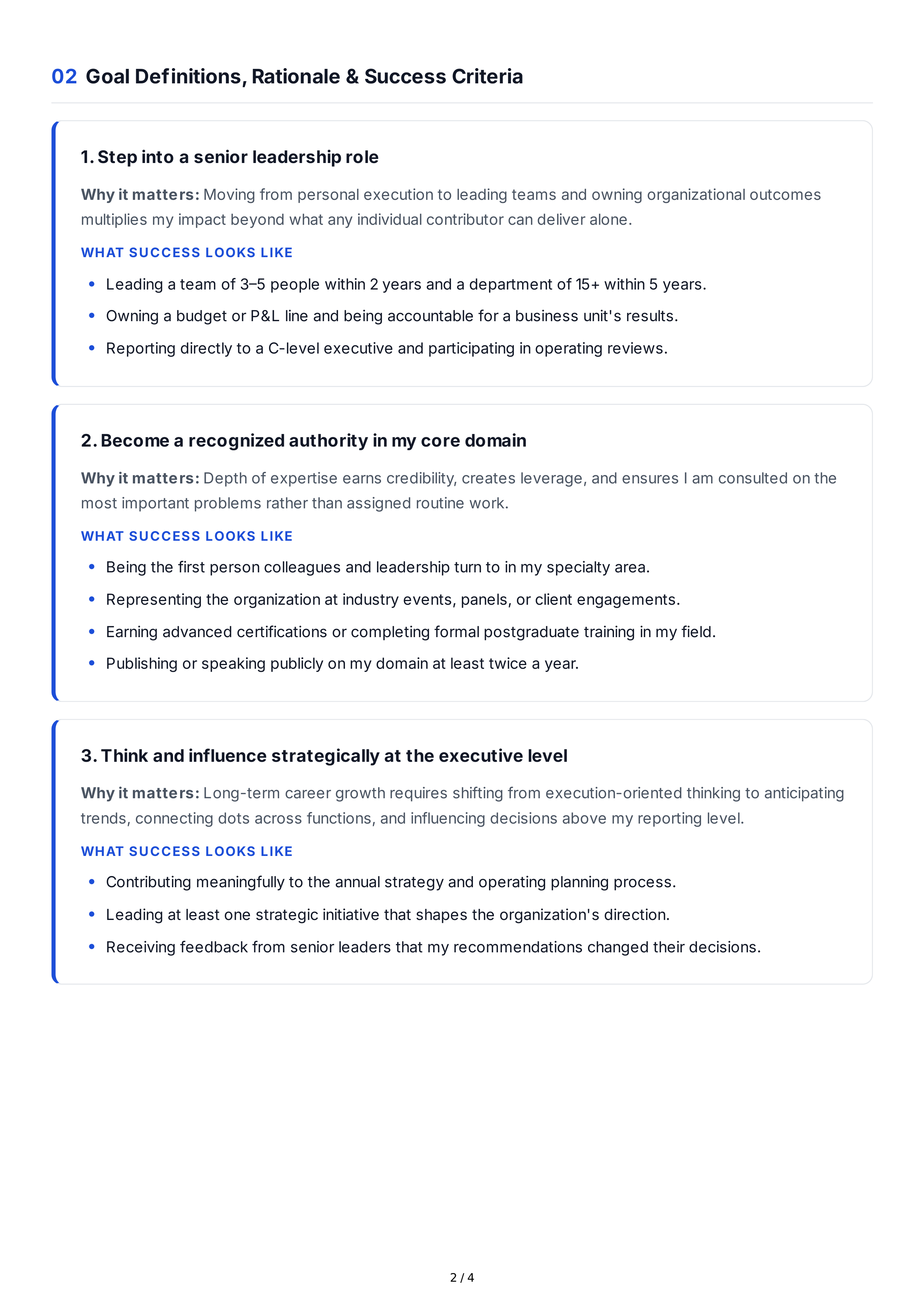 Long-Term Professional Growth Goals — page 2