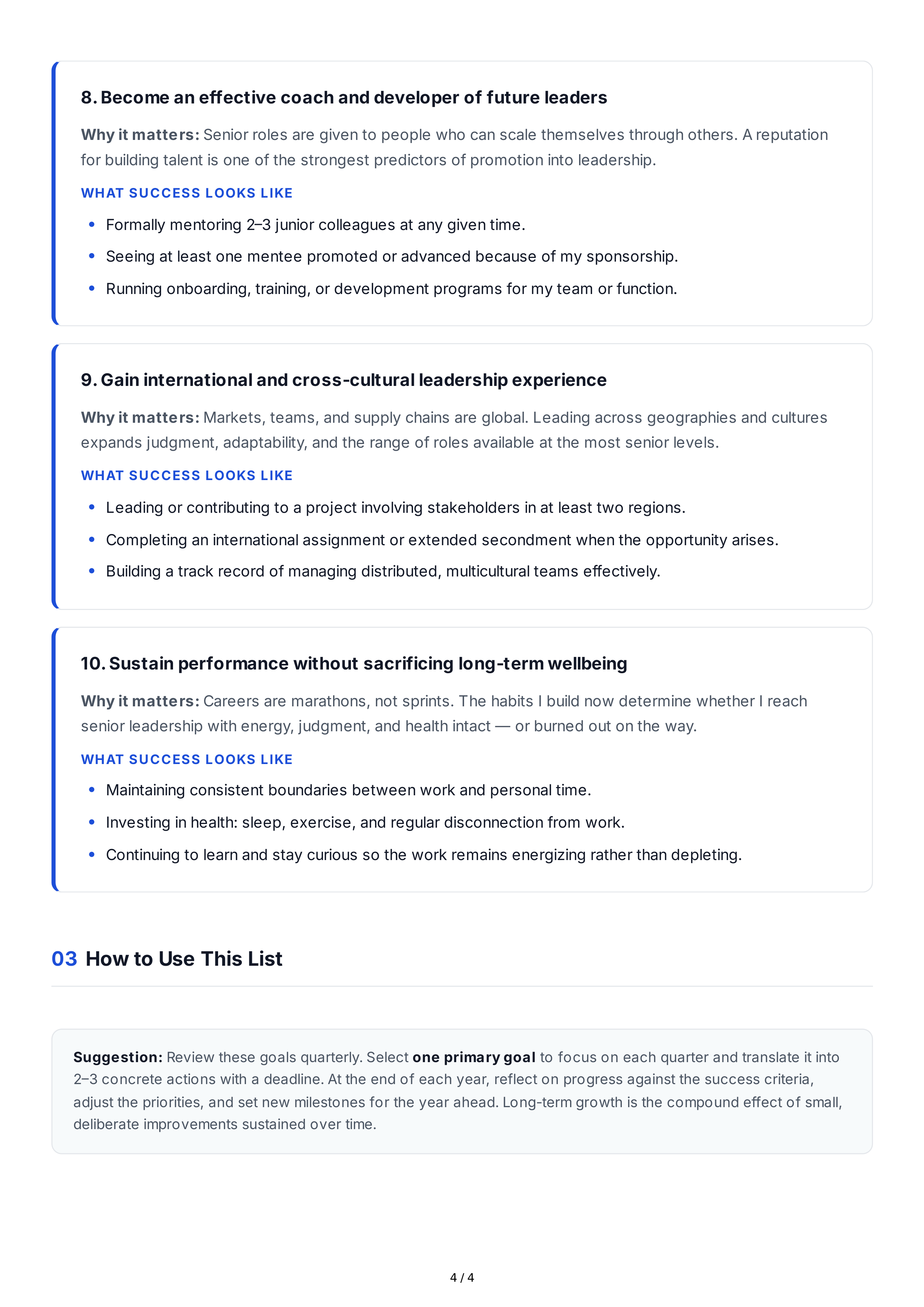 Long-Term Professional Growth Goals — page 4