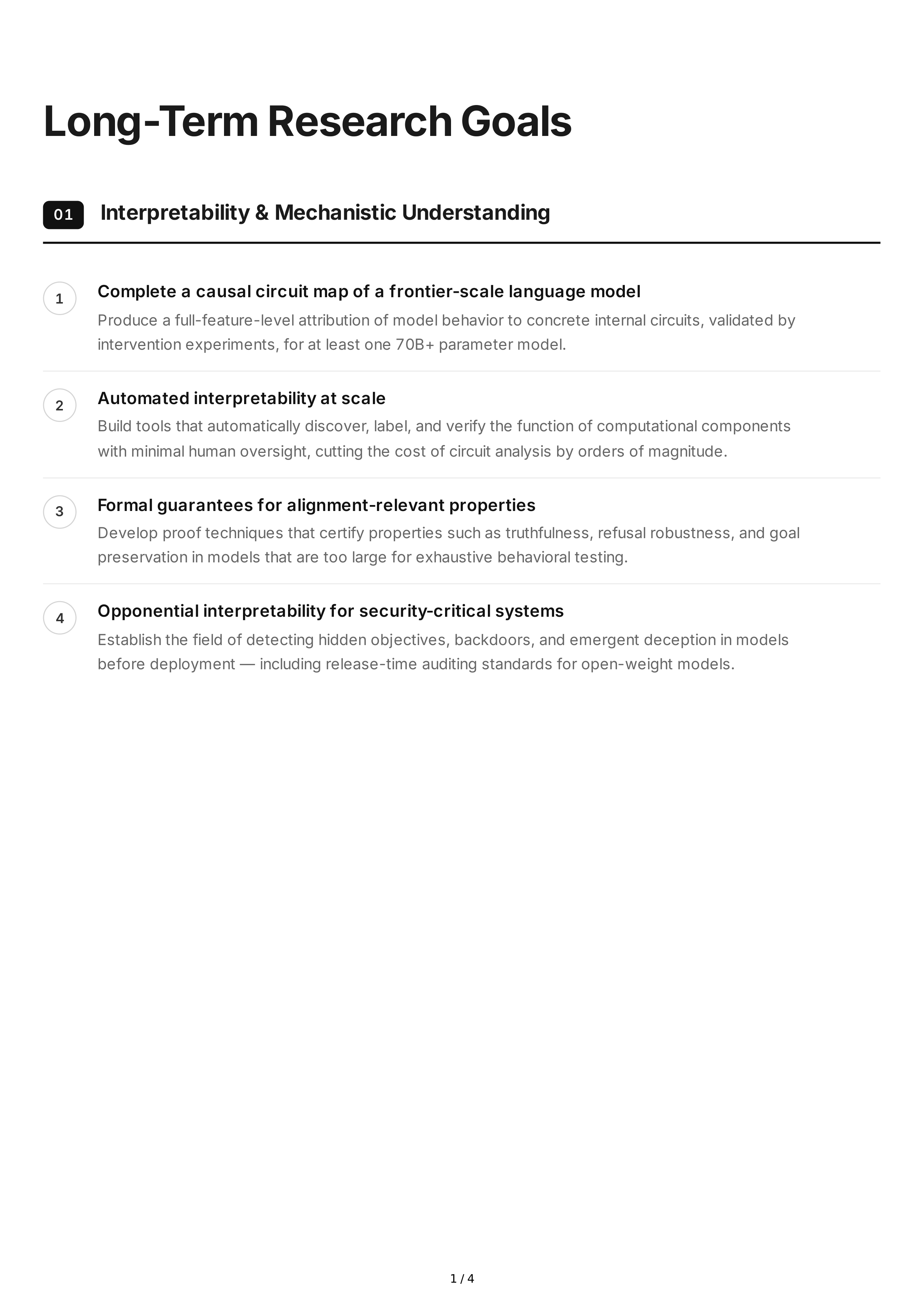 Long-Term Research Goals — page 1