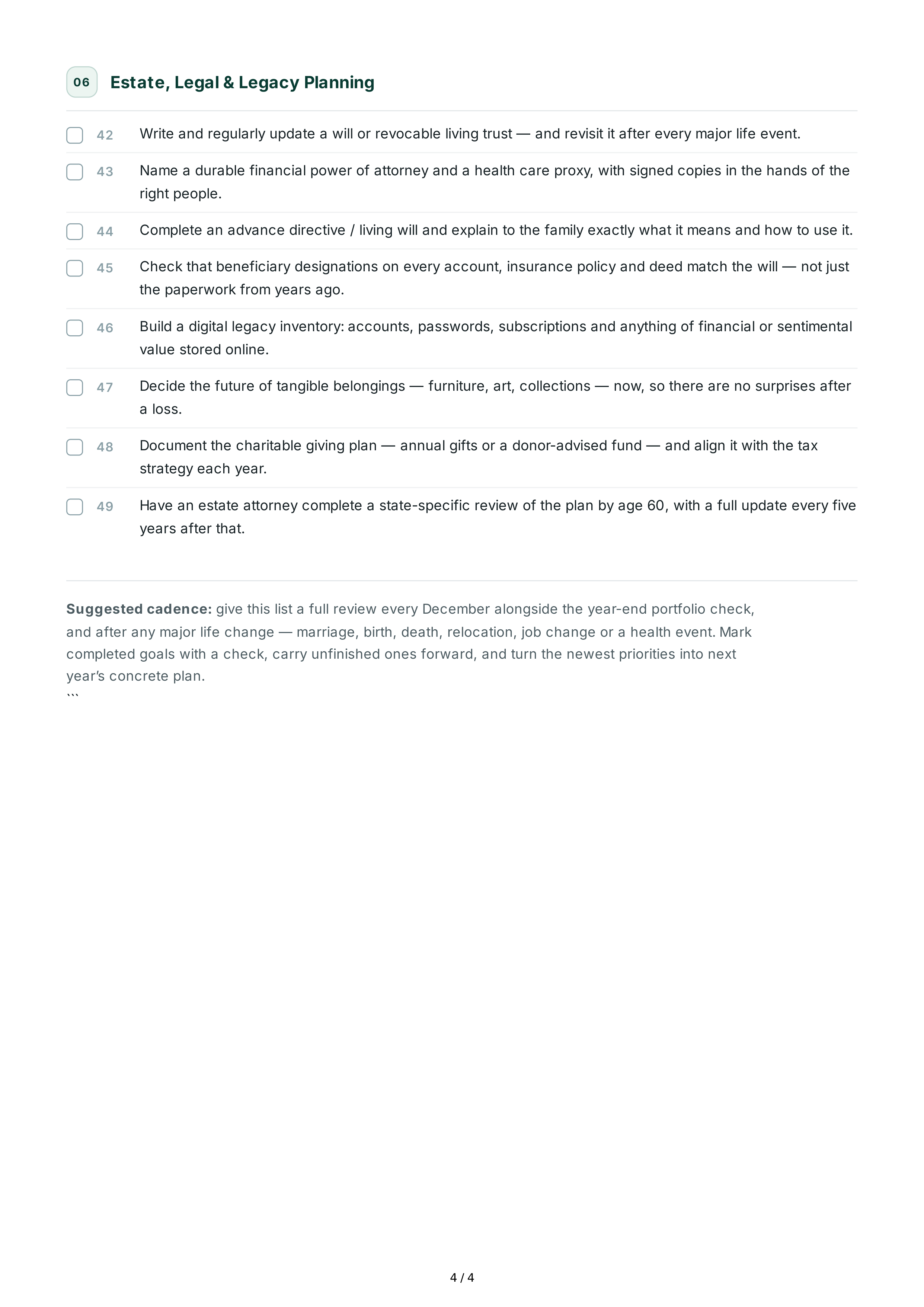 Long-Term Retirement Goals — page 4