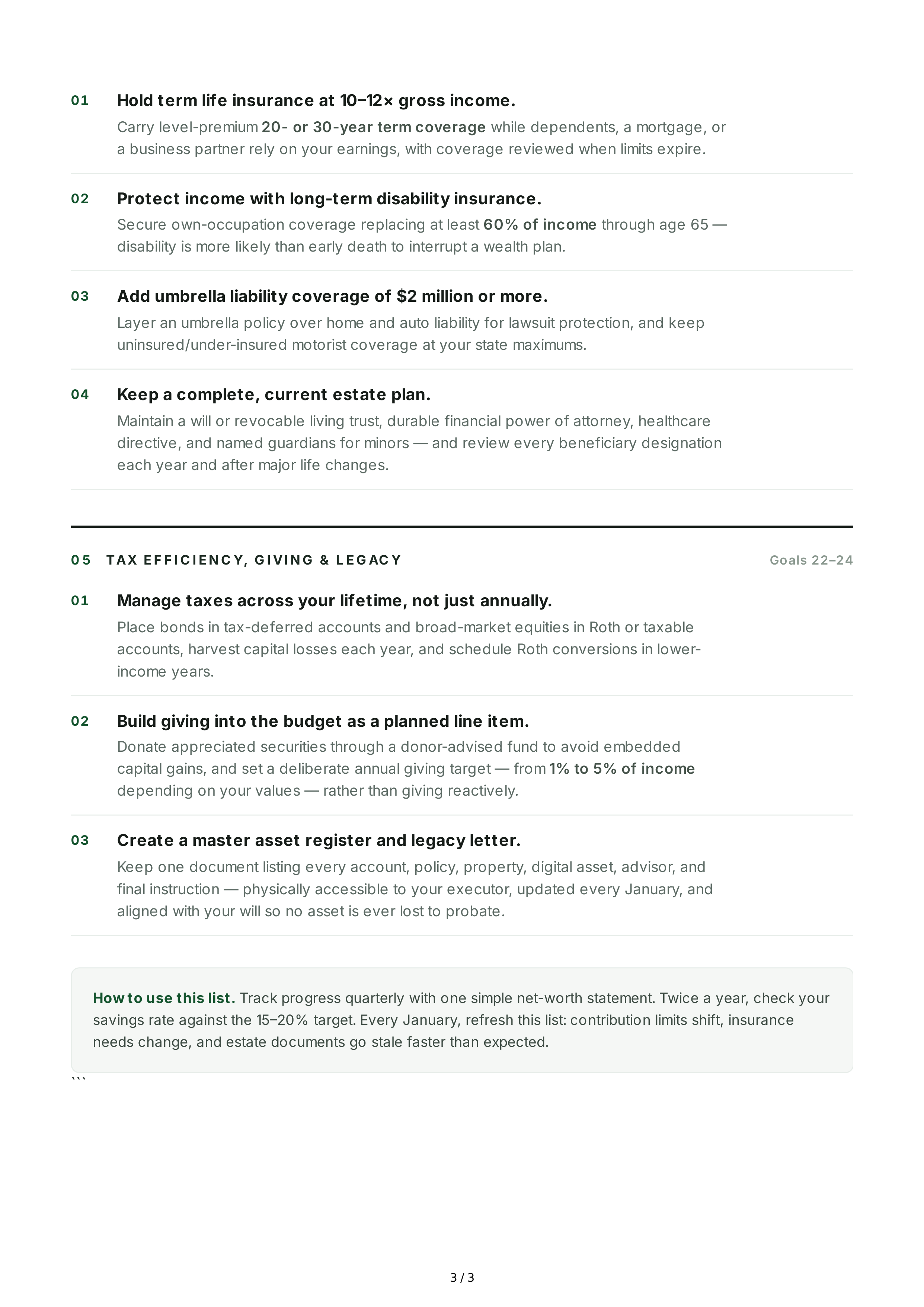 Long-Term Wealth-Building Goals — page 3