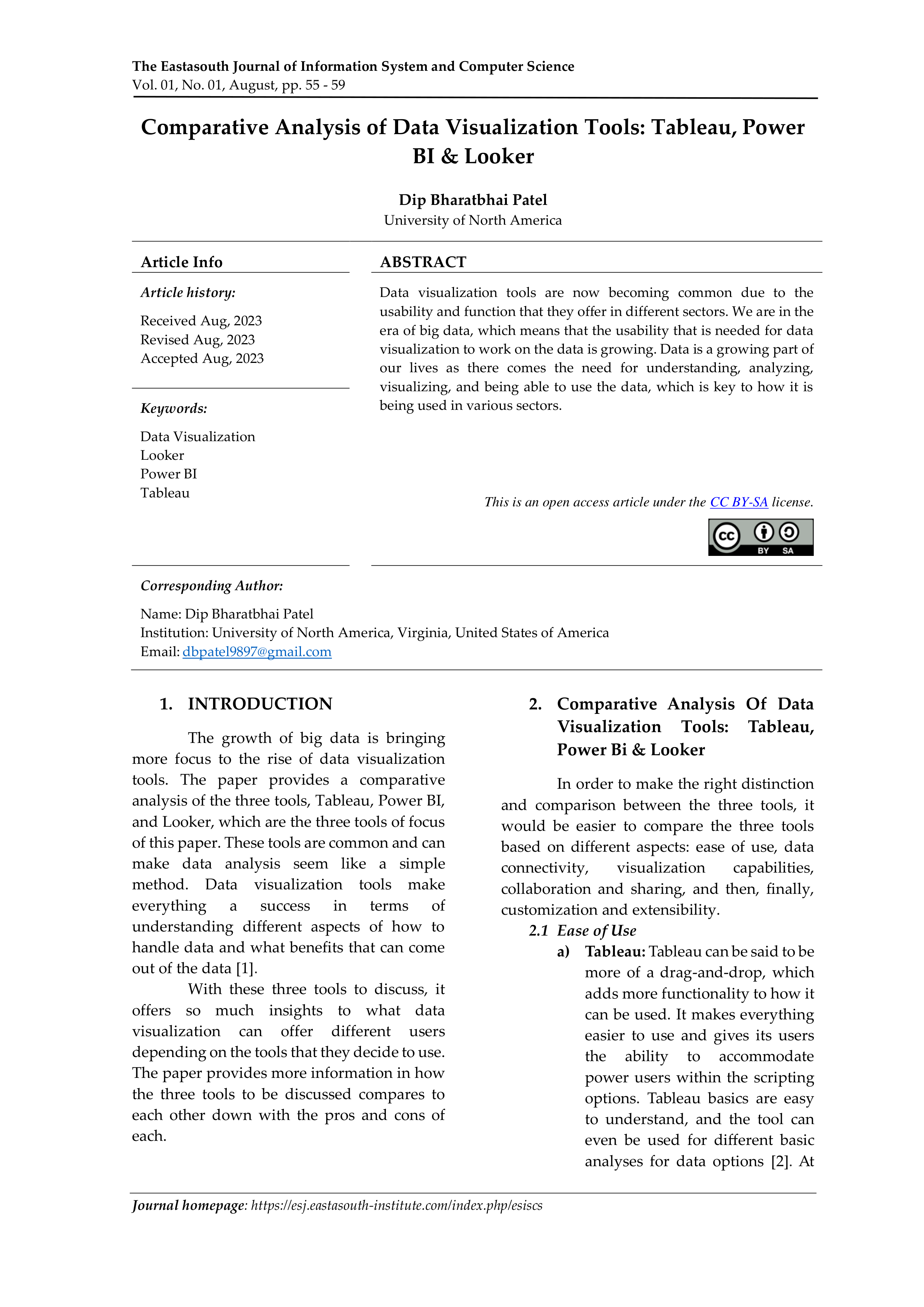 Looker Data Visualization — page 1