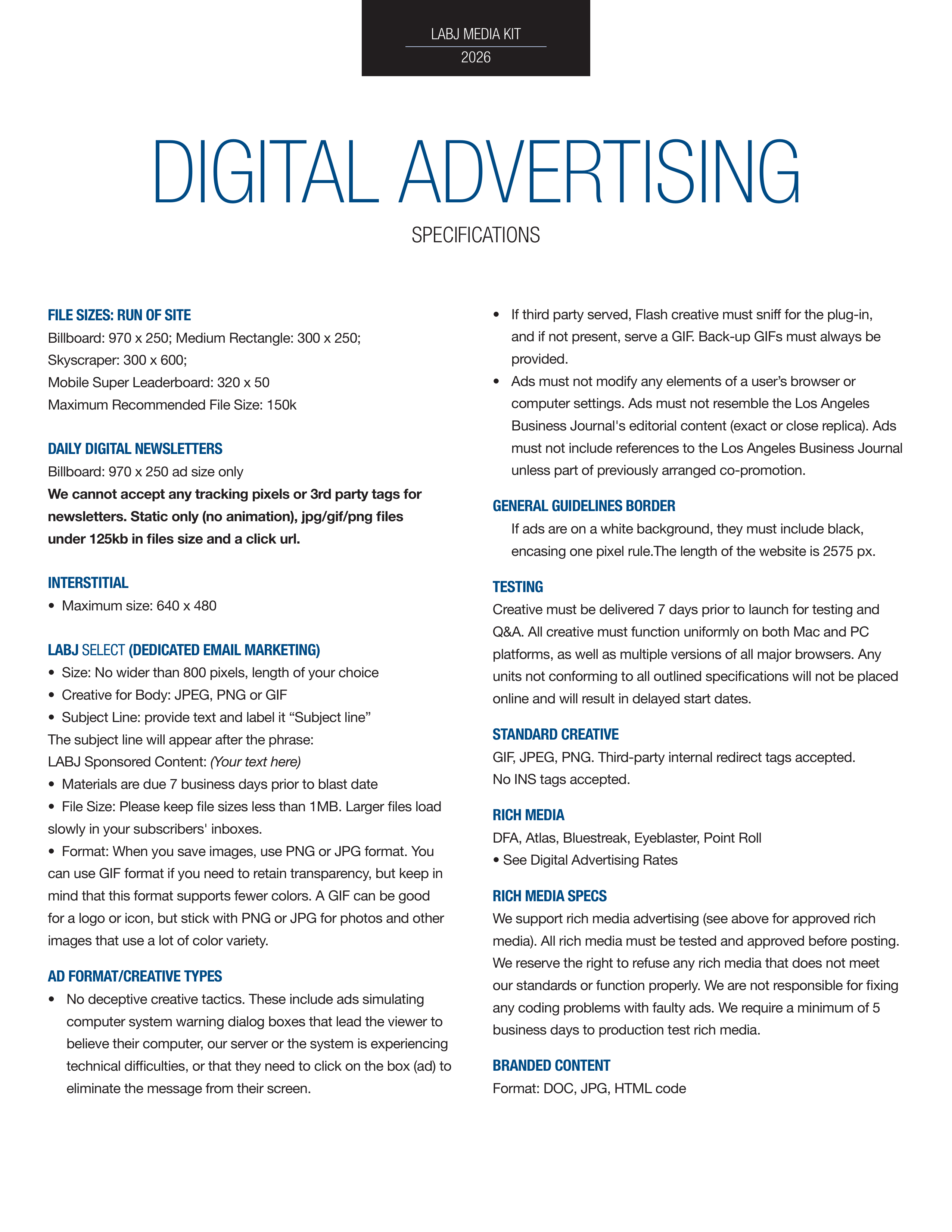 Los Angeles Business Journal Media Kit — page 16