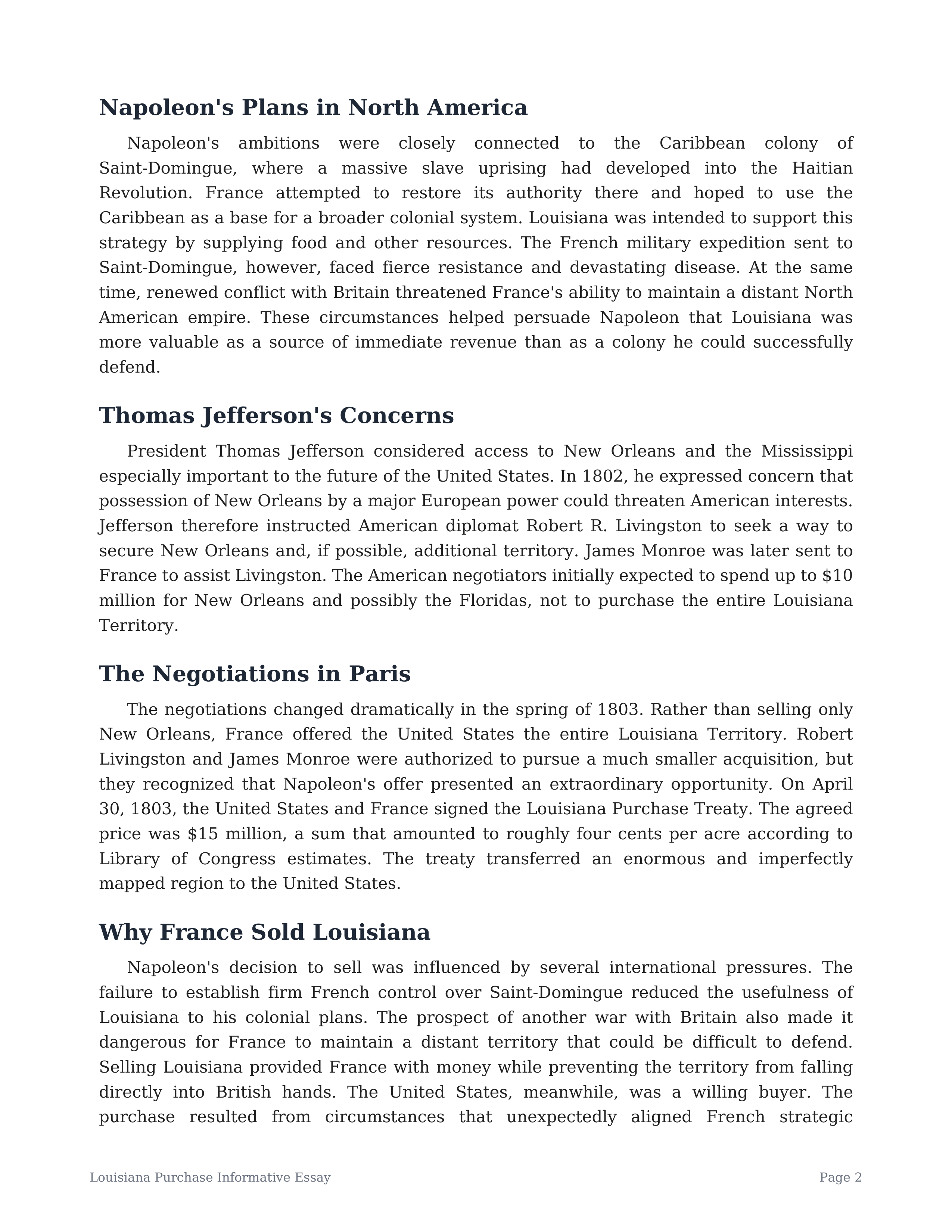 Louisiana Purchase Informative Essay — page 2