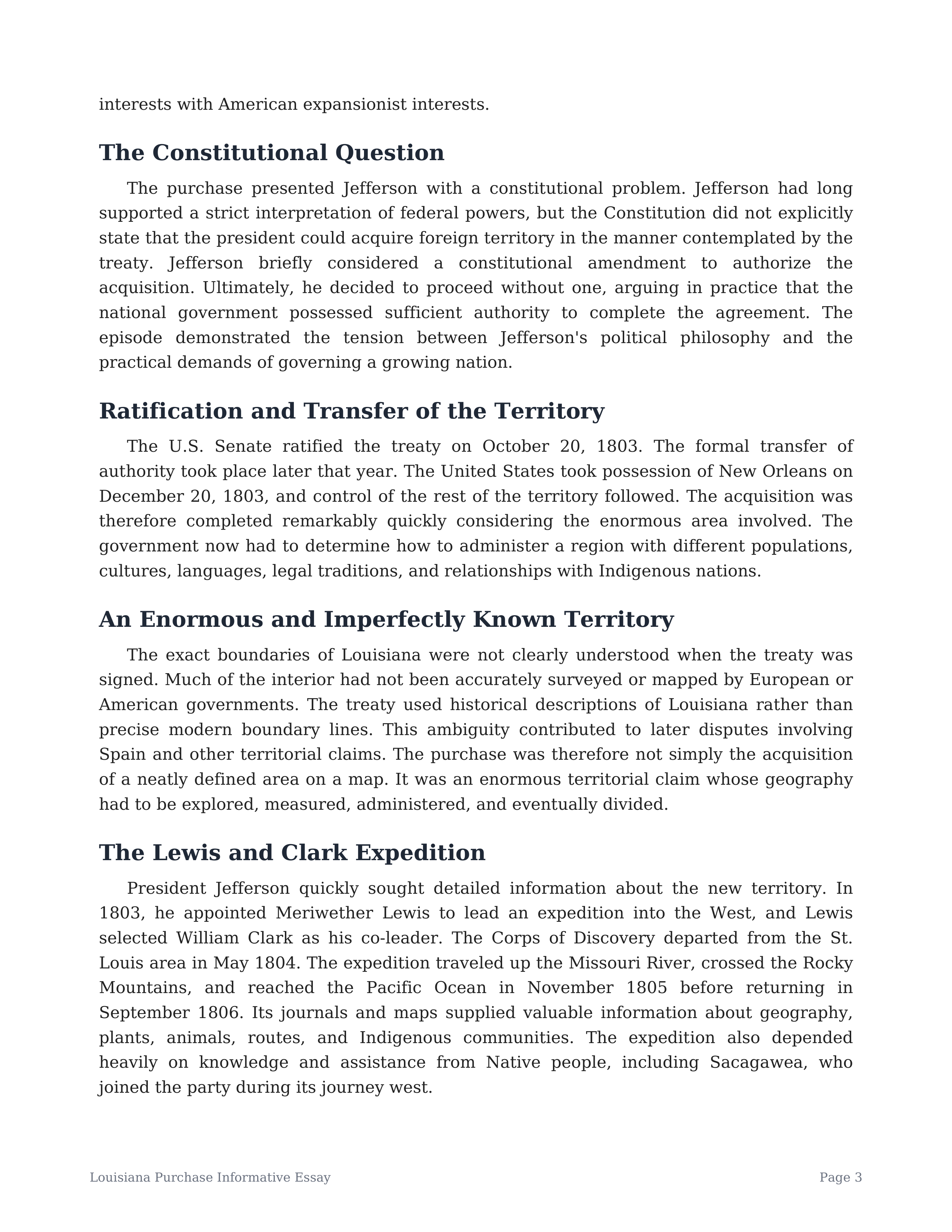 Louisiana Purchase Informative Essay — page 3