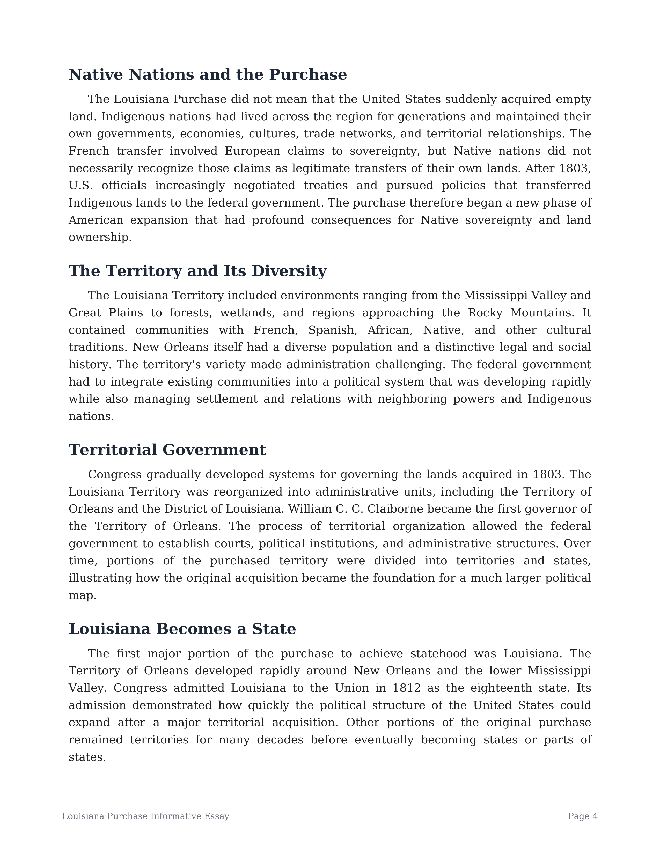 Louisiana Purchase Informative Essay — page 4