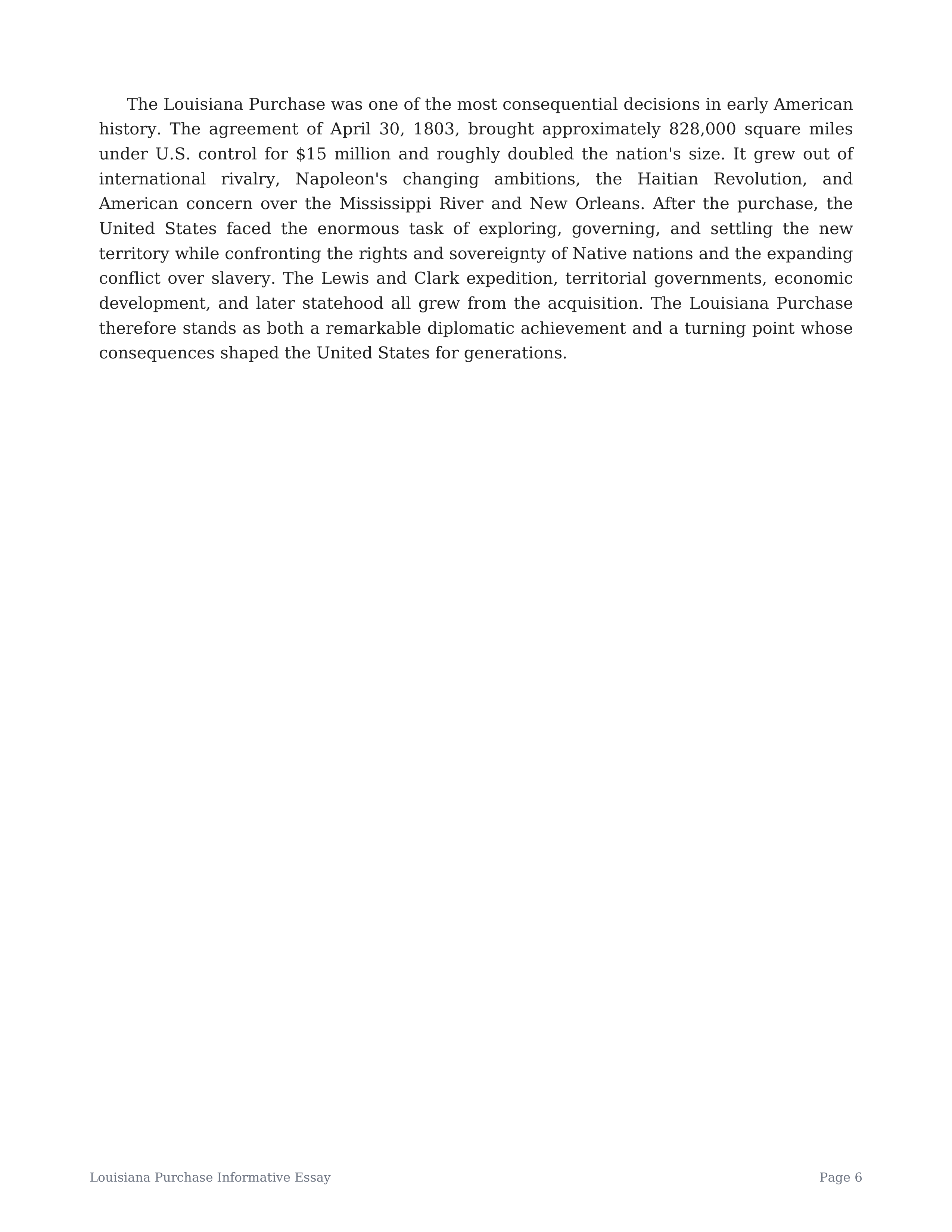 Louisiana Purchase Informative Essay — page 6