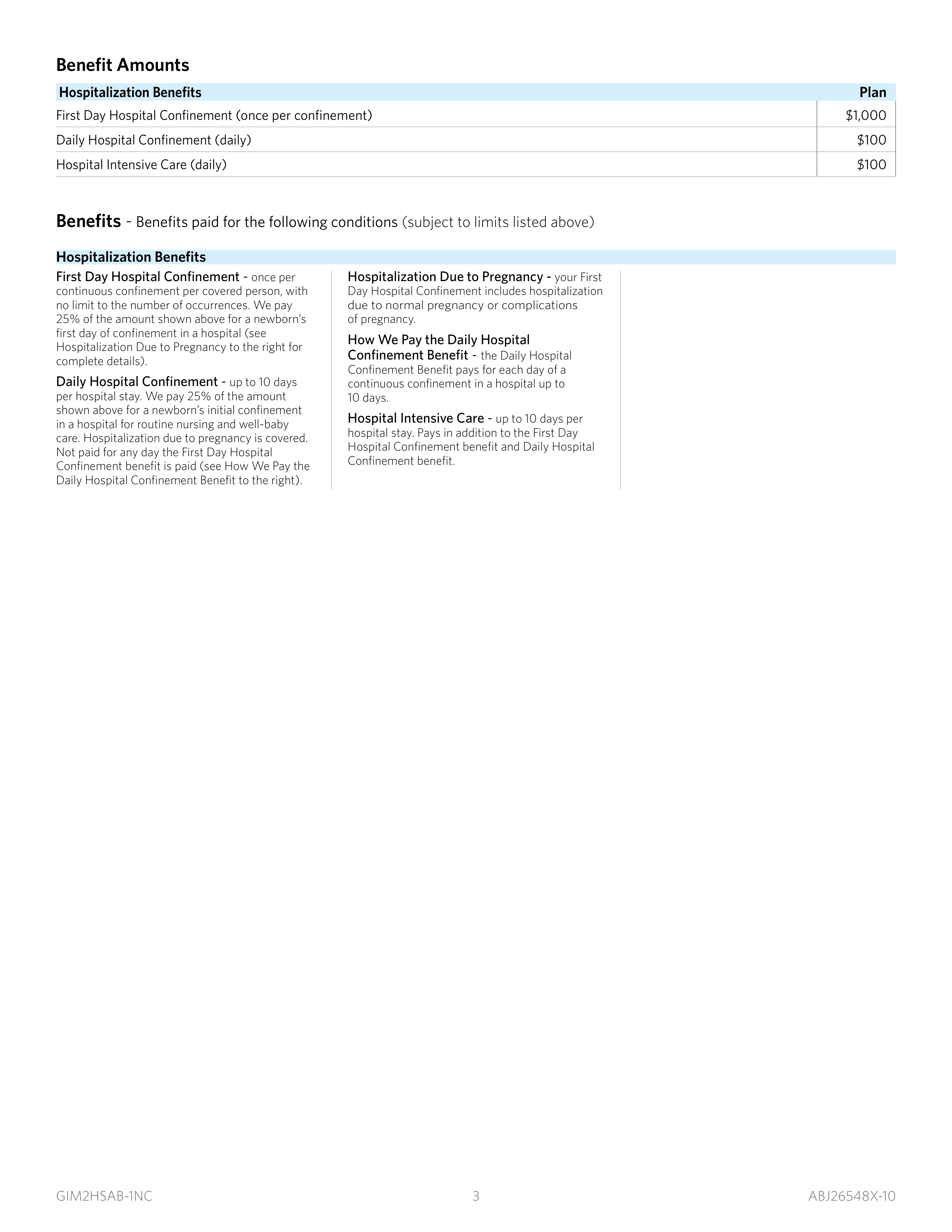 Lowe's Hospital Insurance Brochure — page 3