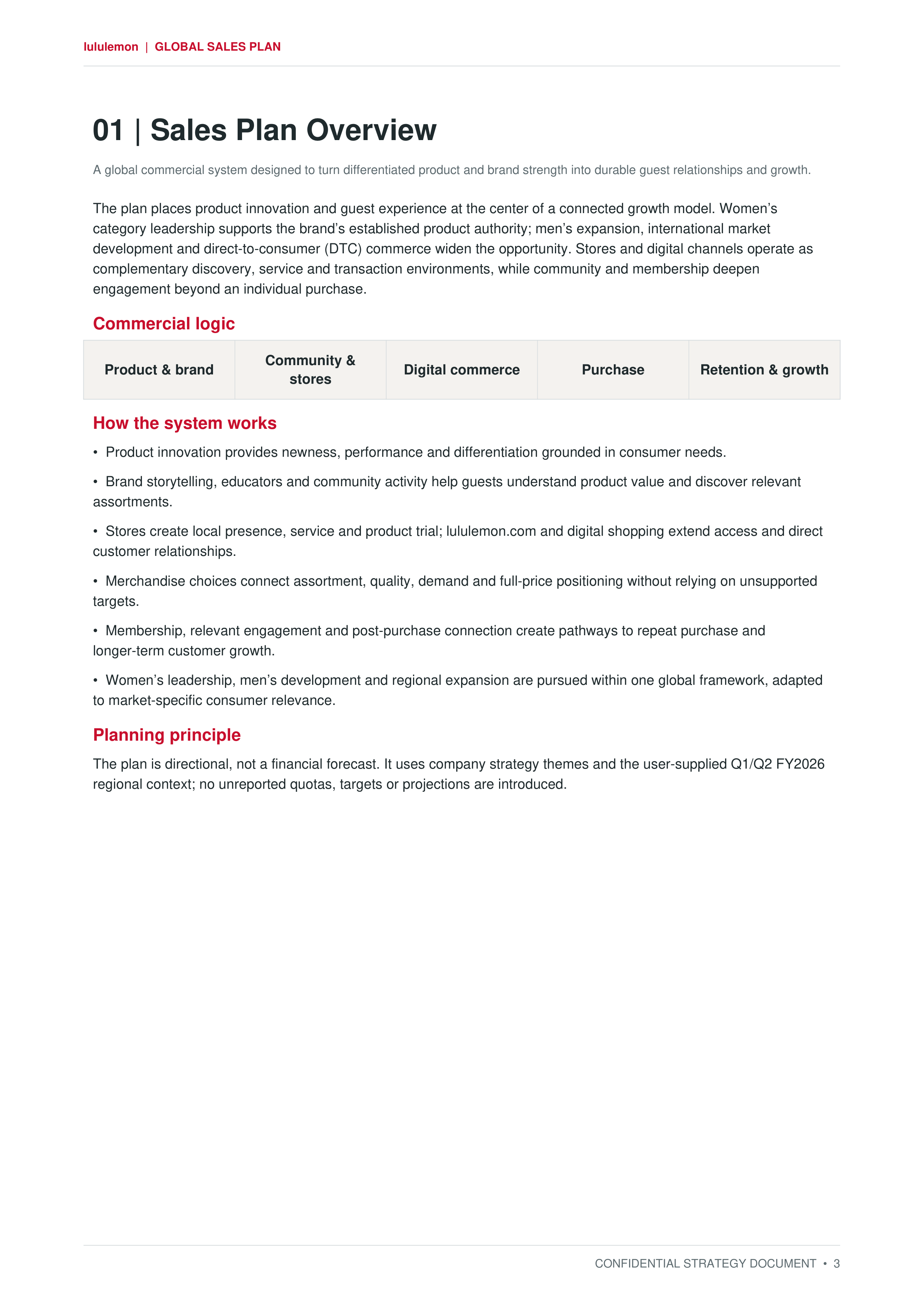 Lululemon Power of Three ×2 Global Growth & Customer Sales Plan — page 3
