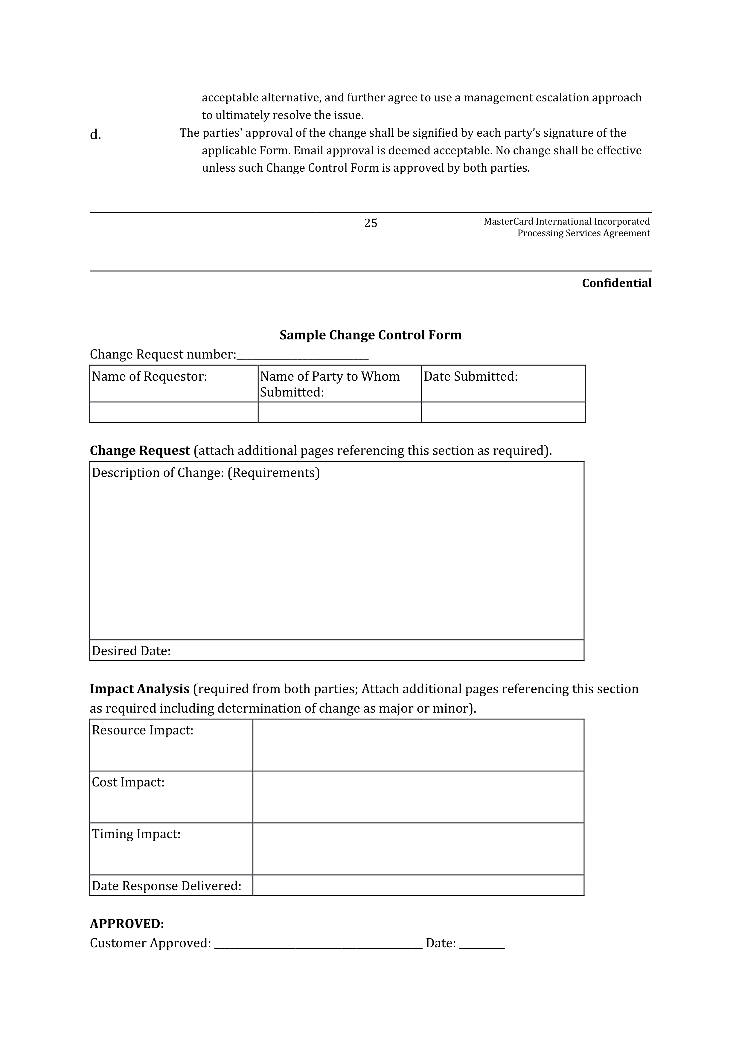 MASTERCARD PROCESSING SERVICES AGREEMENT — page 26