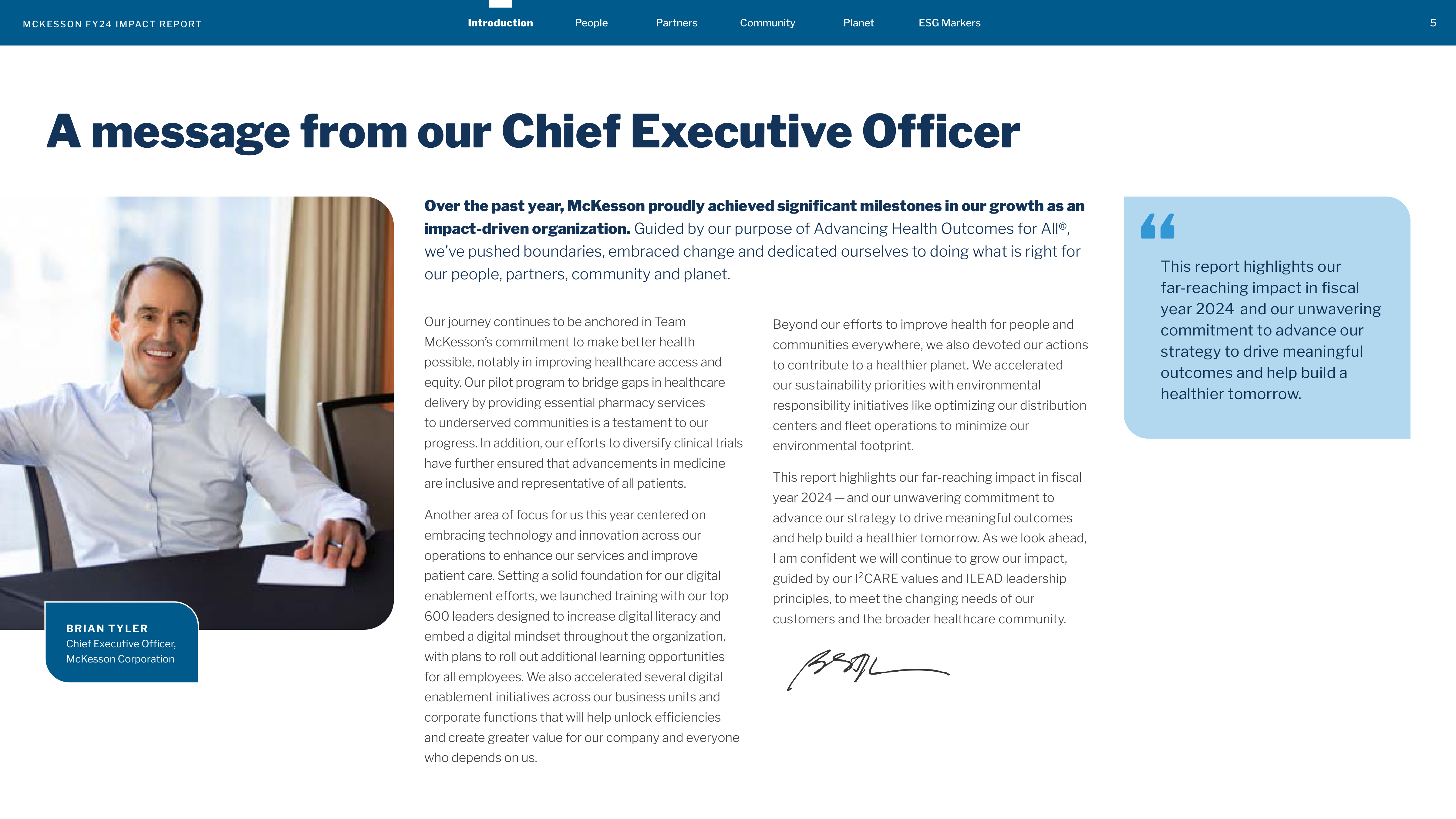 McKesson FY24 Impact Report — page 5