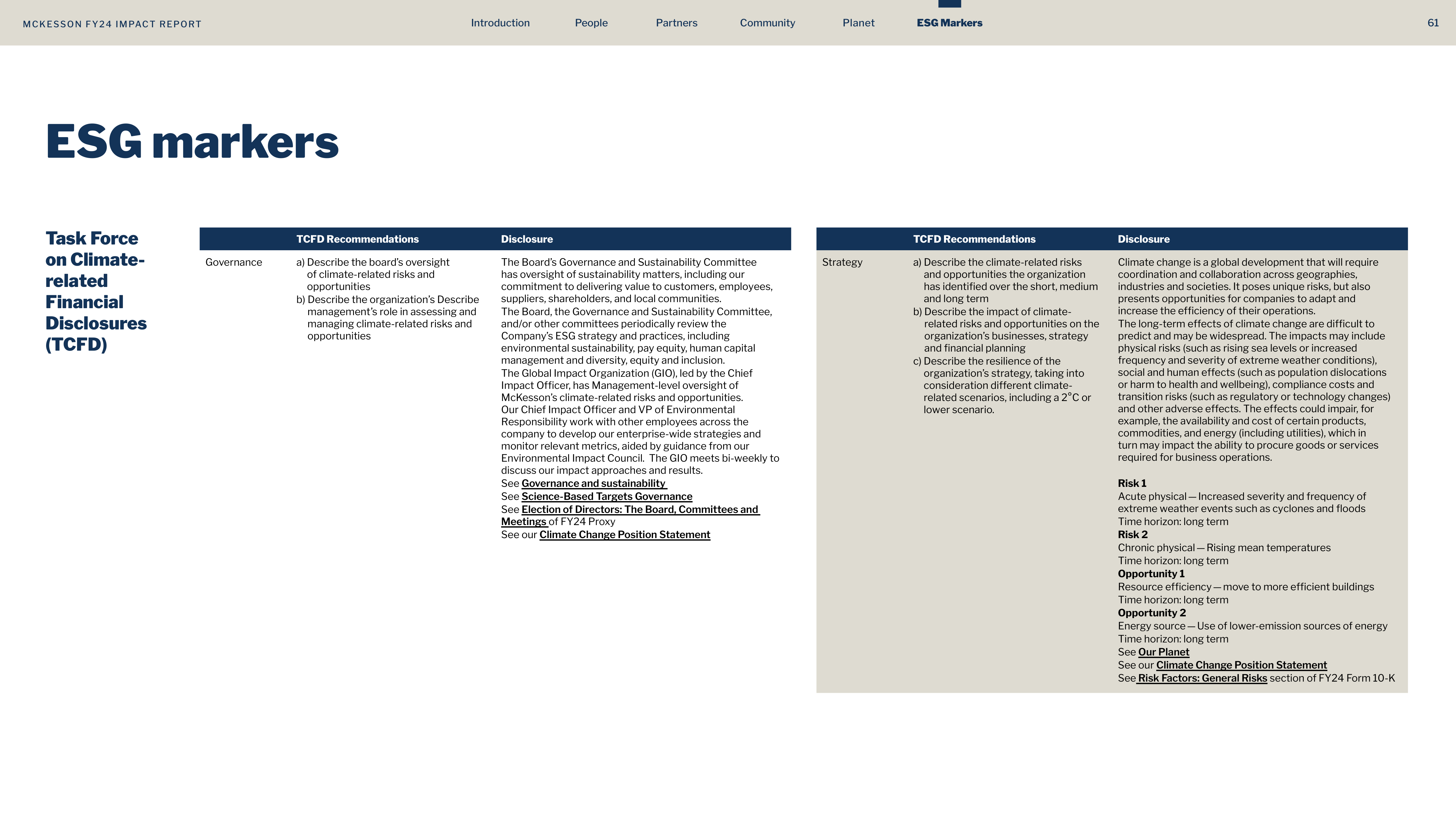 McKesson FY24 Impact Report — page 61