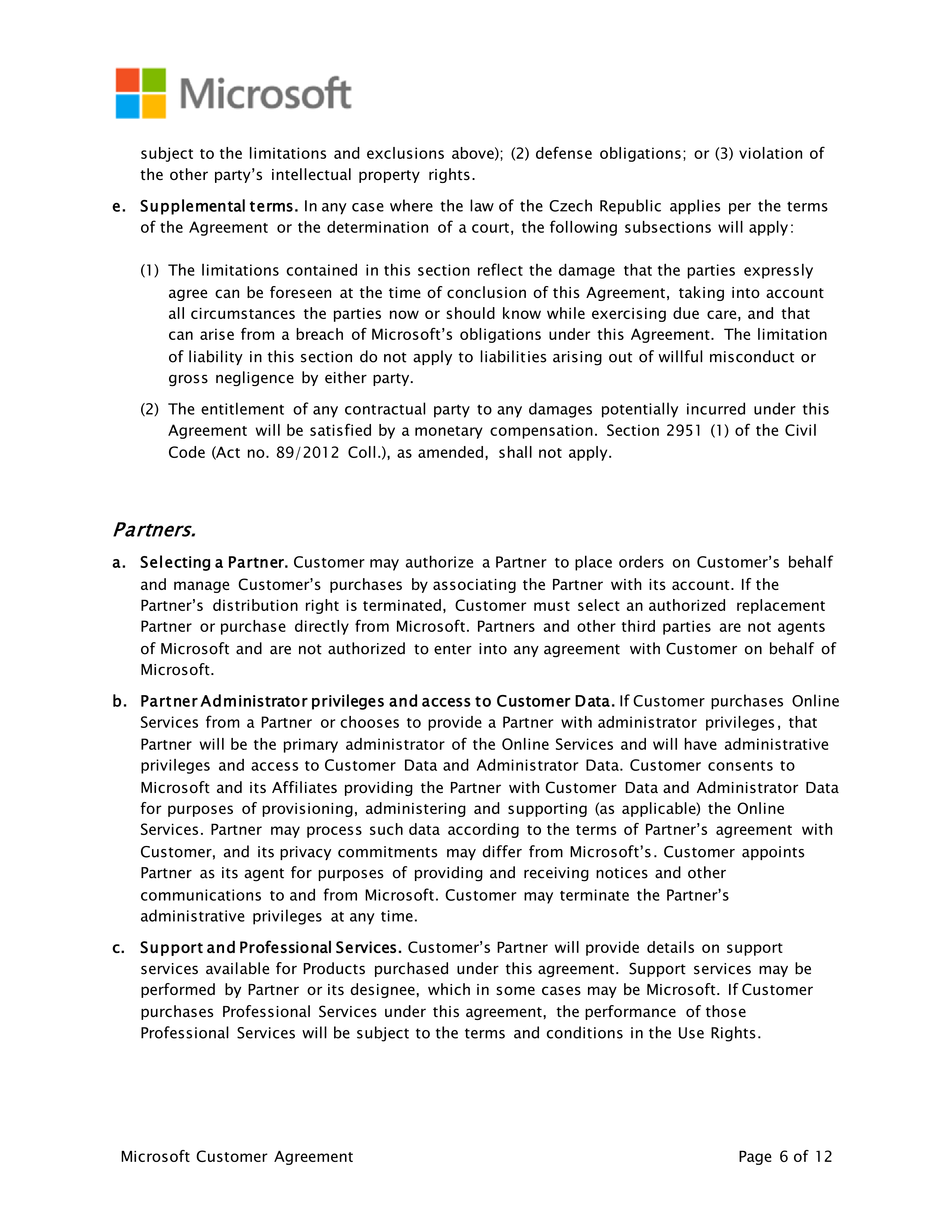 Microsoft Customer Agreement — page 6