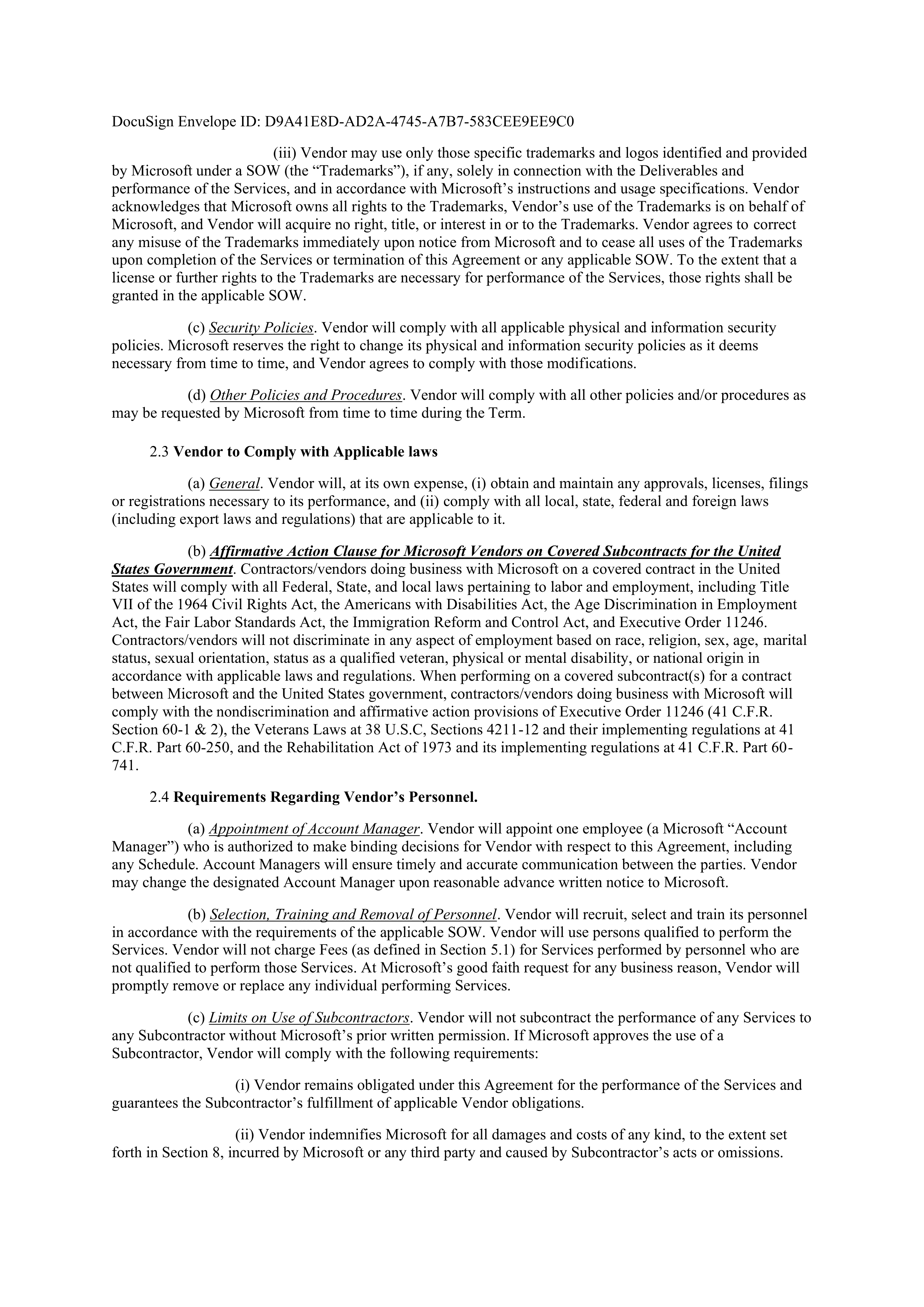 MICROSOFT MASTER VENDOR AGREEMENT — page 3