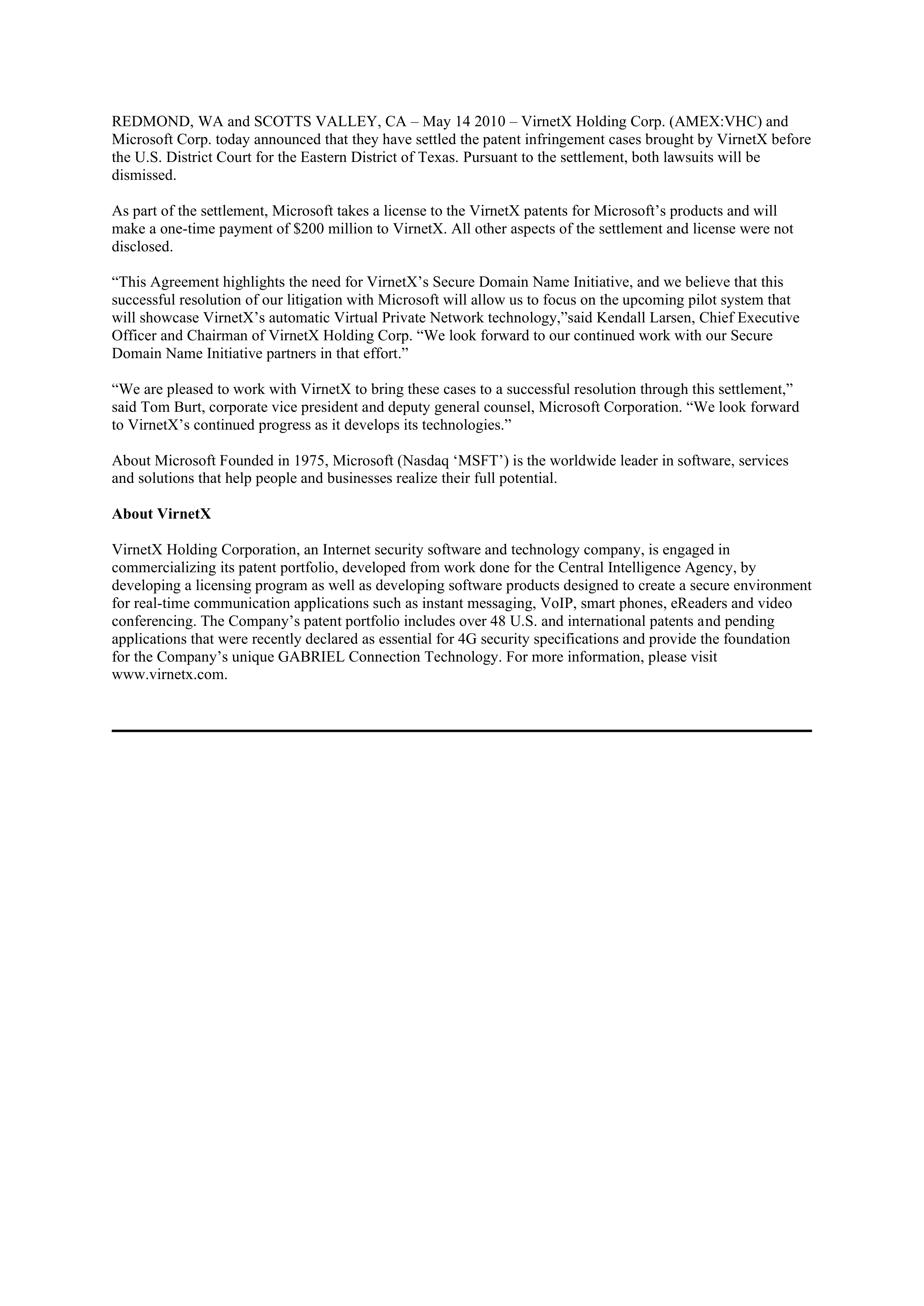 MICROSOFT SETTLEMENT AND LICENSE AGREEMENT — page 9