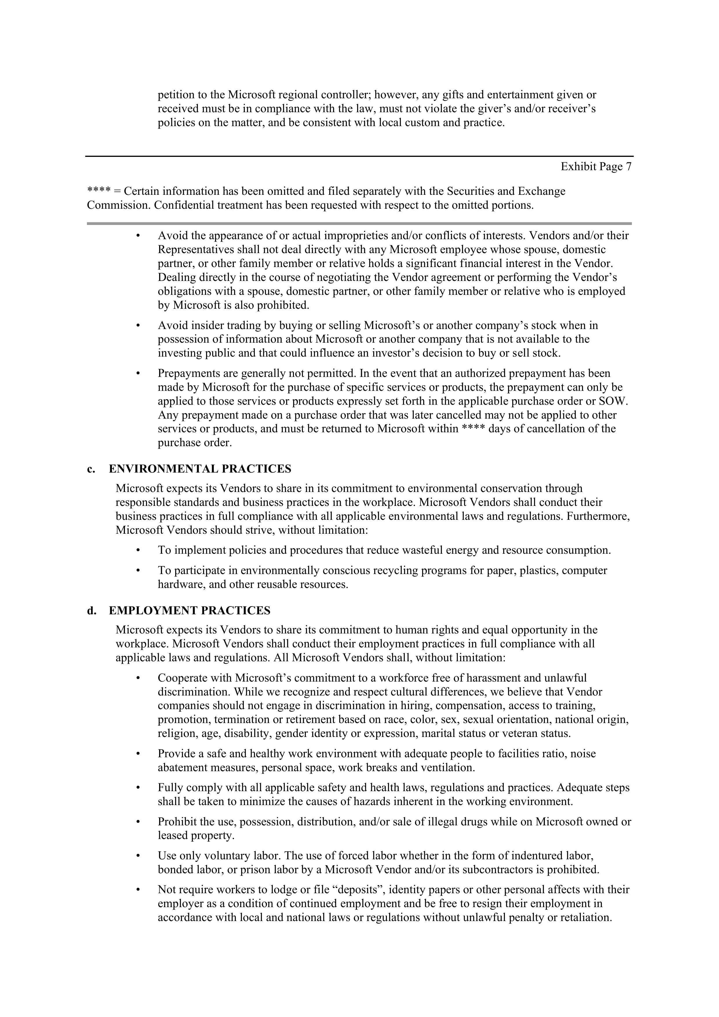 MICROSOFT VENDOR SERVICES AGREEMENT — page 21