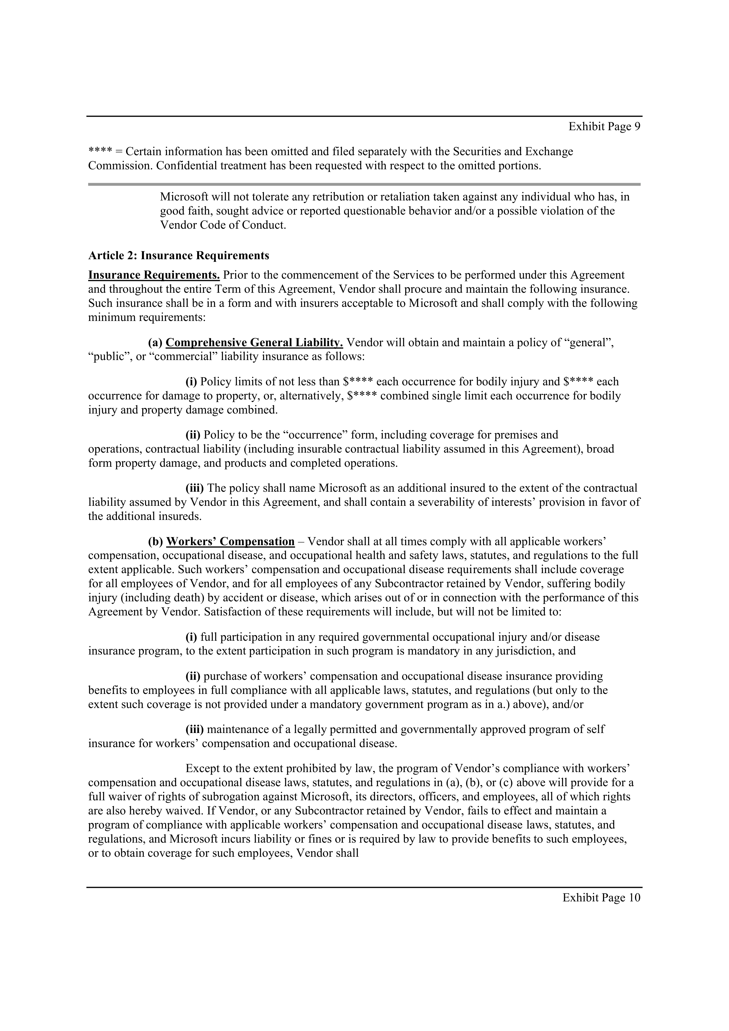 MICROSOFT VENDOR SERVICES AGREEMENT — page 23