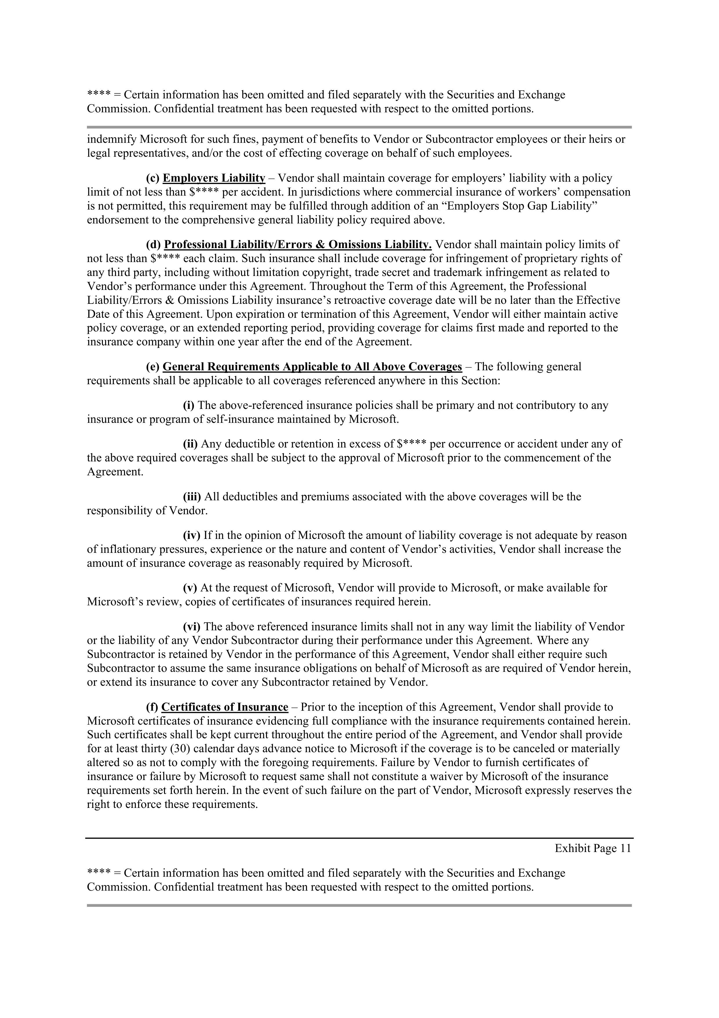 MICROSOFT VENDOR SERVICES AGREEMENT — page 24